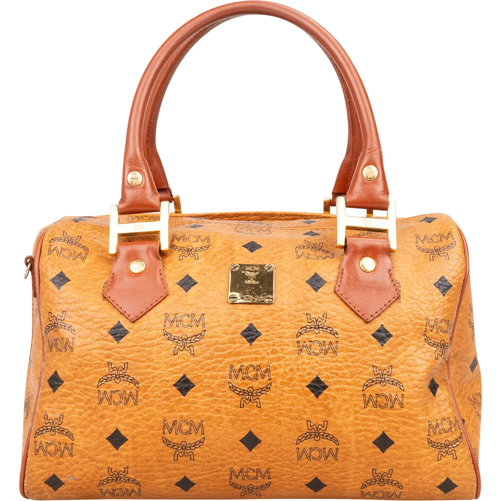 MCM Monogram Visetos Boston Bag