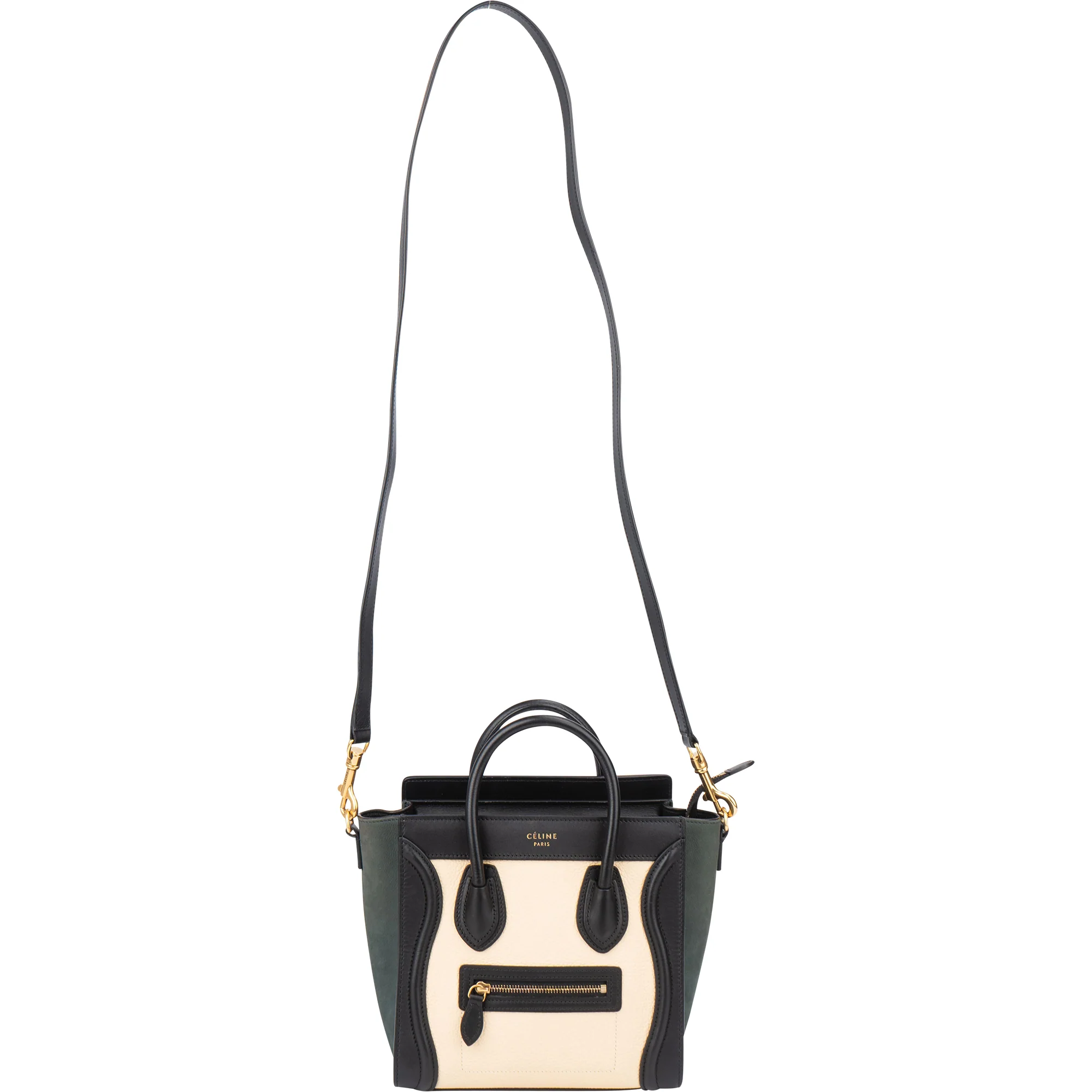 Céline Tricolor Leather Luggage Handbag