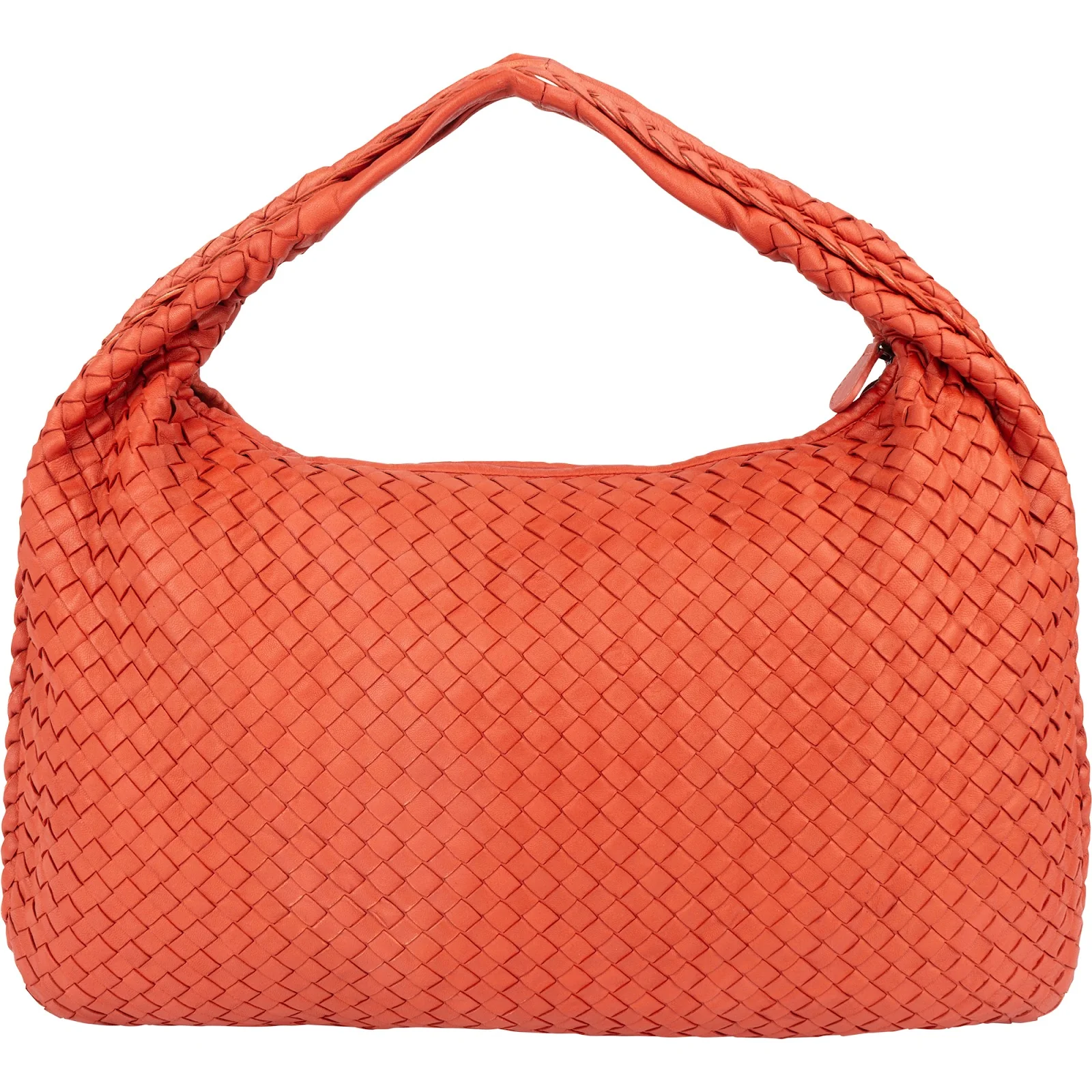 Bottega Red Intrecciato Leather Veneta Belly Hobo Handbag