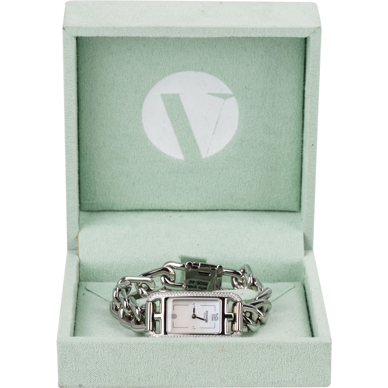 Hermès Mother of Pearl Dial Diamond Nantucket NA2.130 Watch