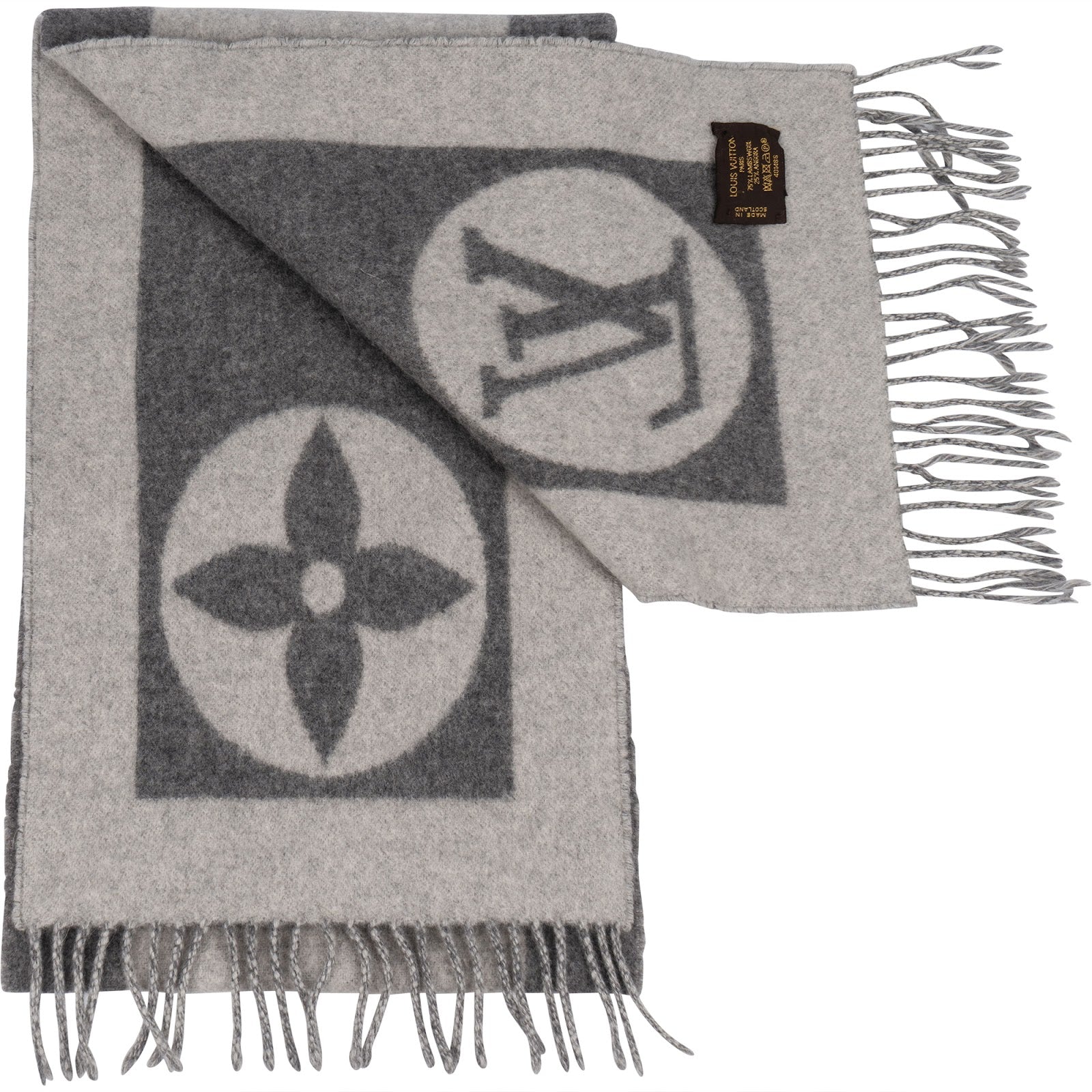 Louis Vuitton Wool Monogram Cardiff Schal Scarf