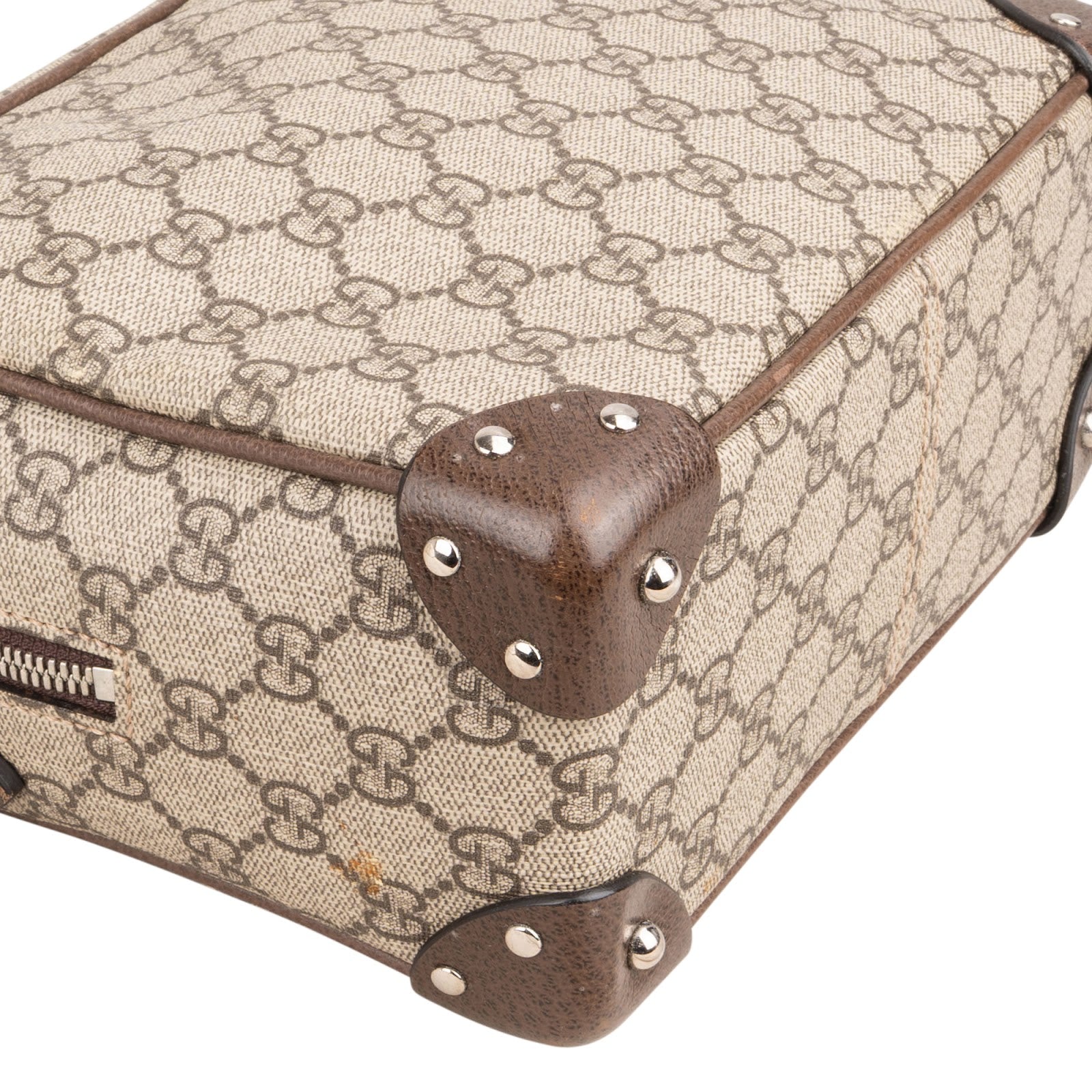 Gucci – Monogram GG Supreme Studded Trunk Crossbody Bag
