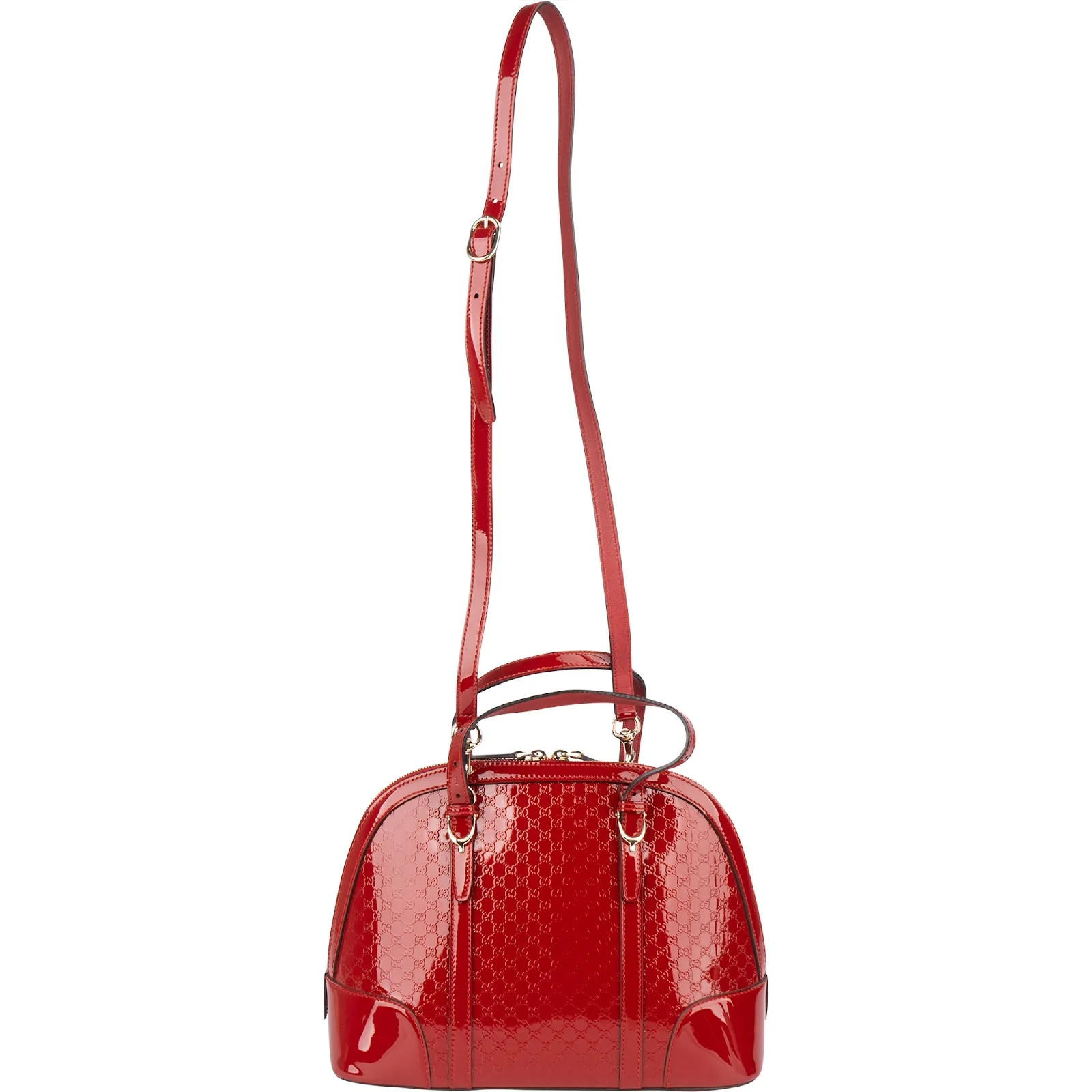 Gucci Red Microguccissima Patent Leather Dome Handbag