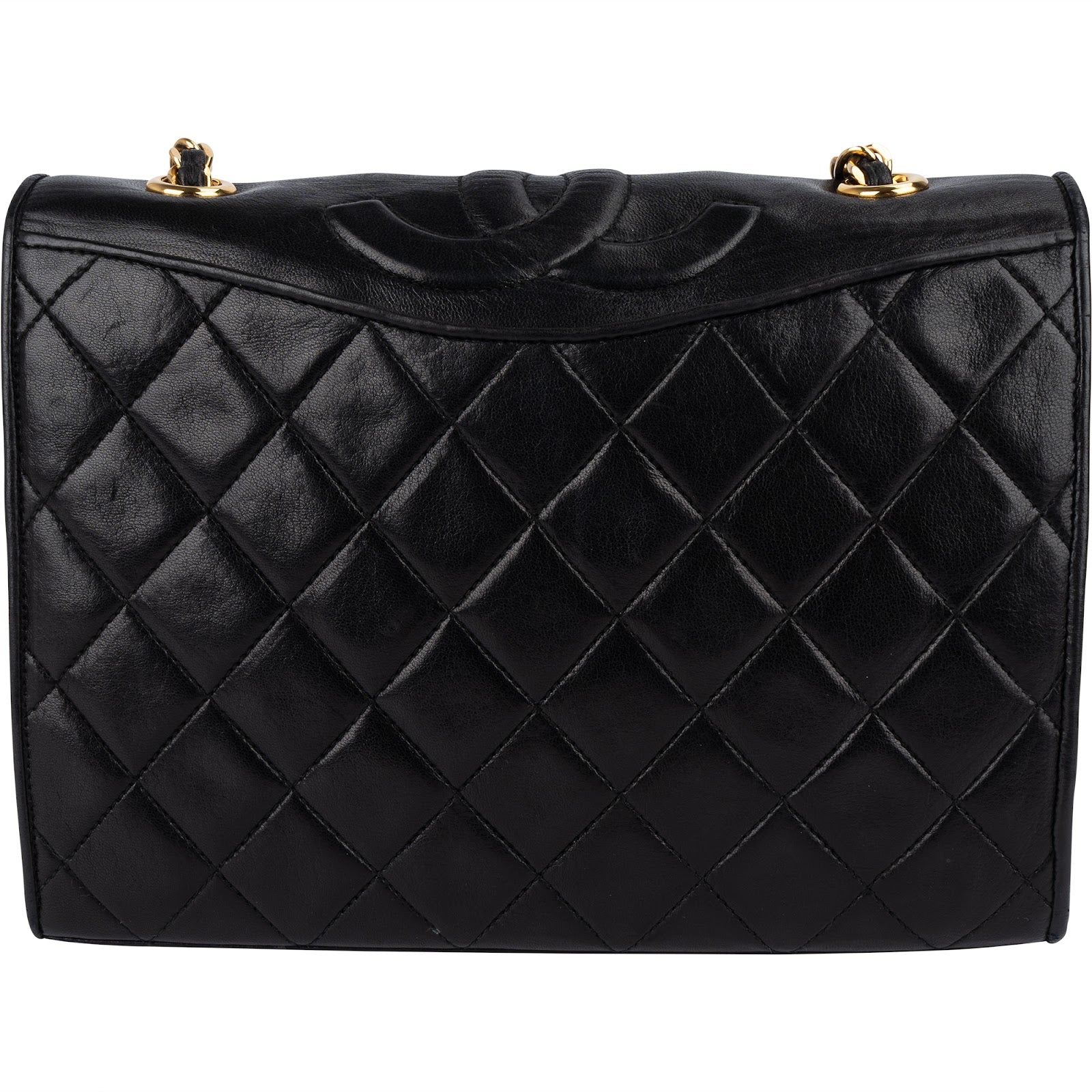 Chanel Quilted Lambskin CC Single Flap Shoulder Bag