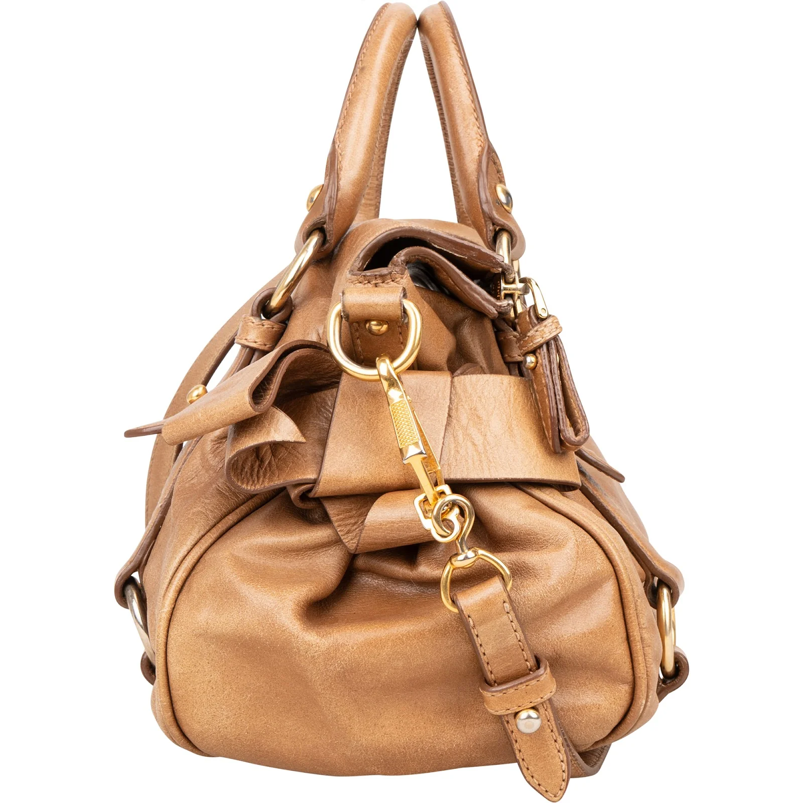 Miu Miu Vitello Lux Bow Bag Handbag