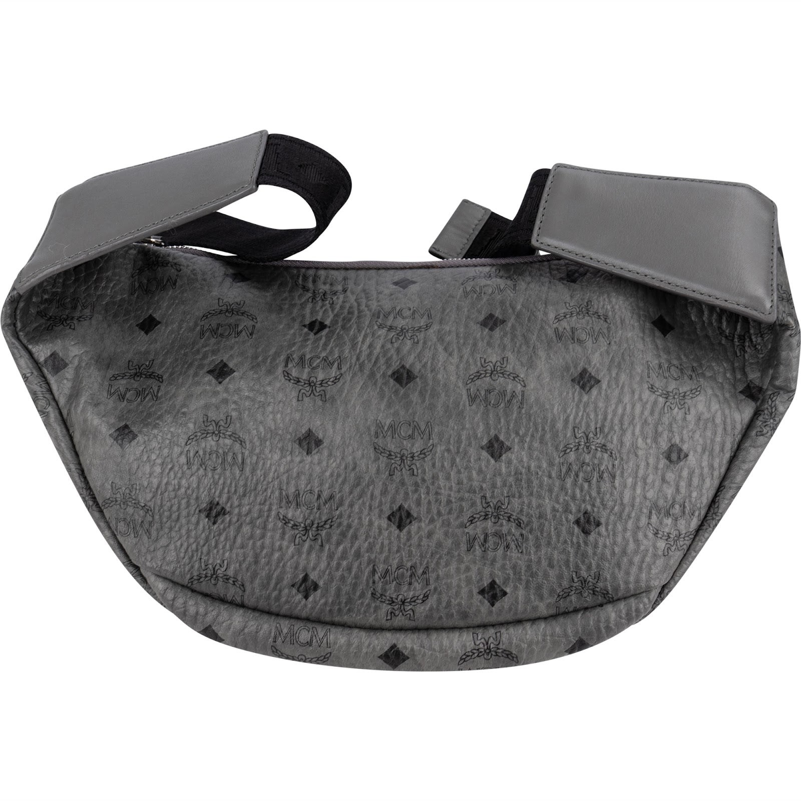 MCM Grey Visetos Monogram Belt Crossbody Bag