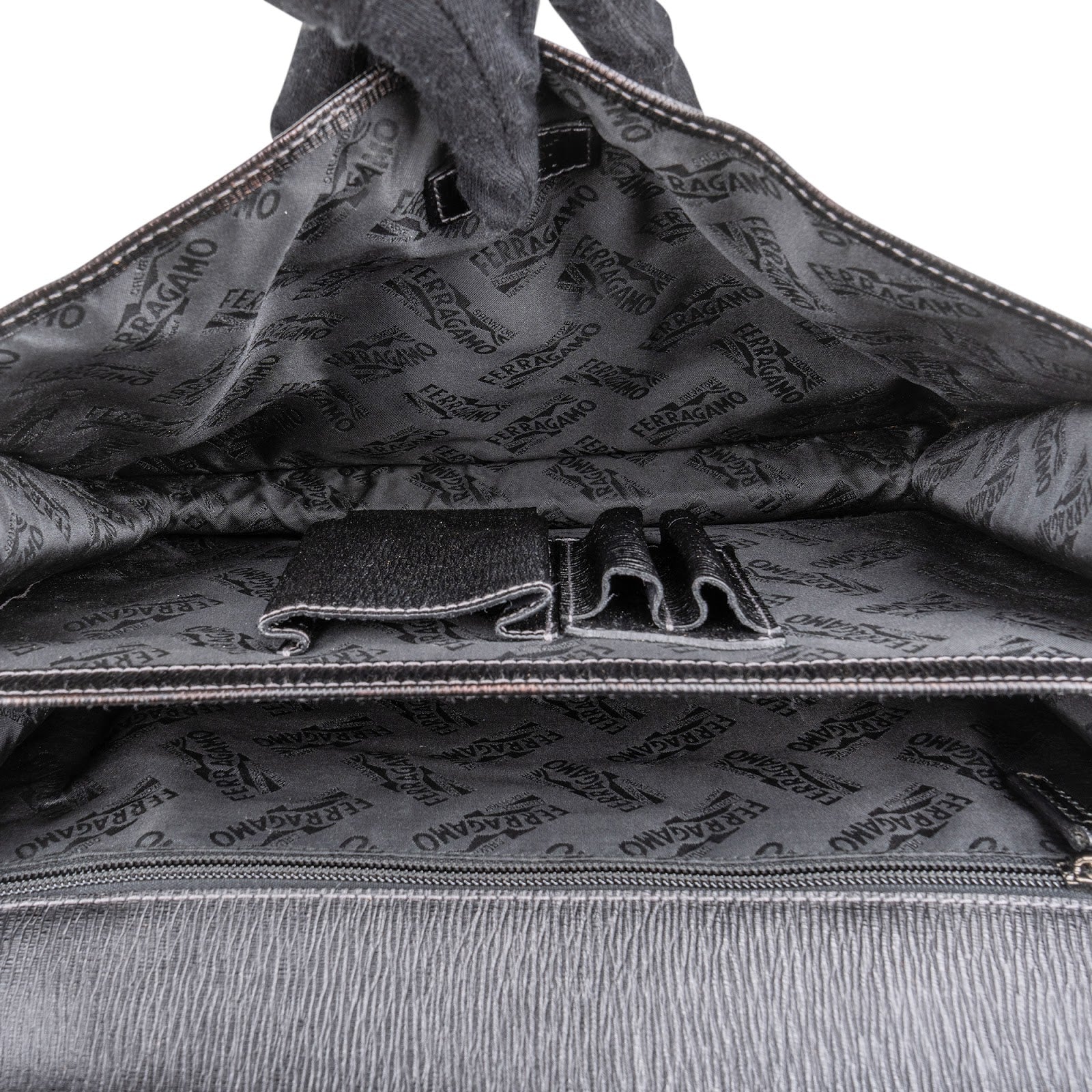 Salvatore Ferragamo Grained Leather Aktentasche