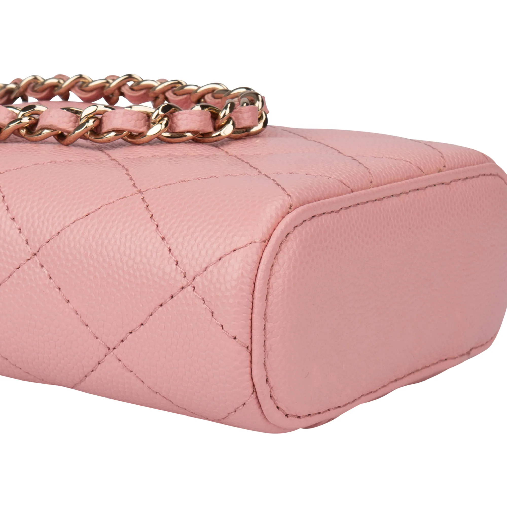 Chanel Pink Caviar Leather Mini Vertical Vanity Crossbody Bag