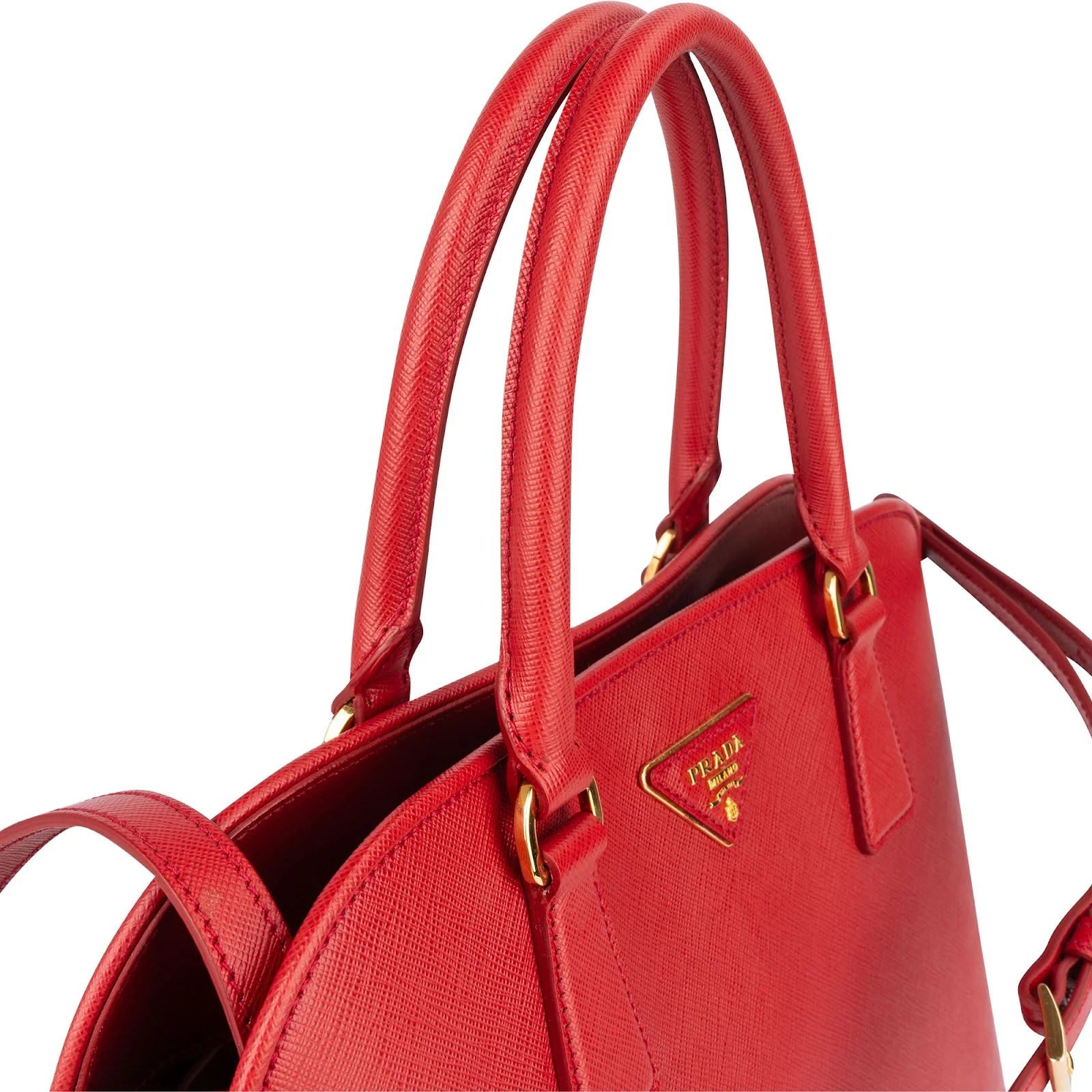 Prada Red Saffiano Leather Promenade Handbag