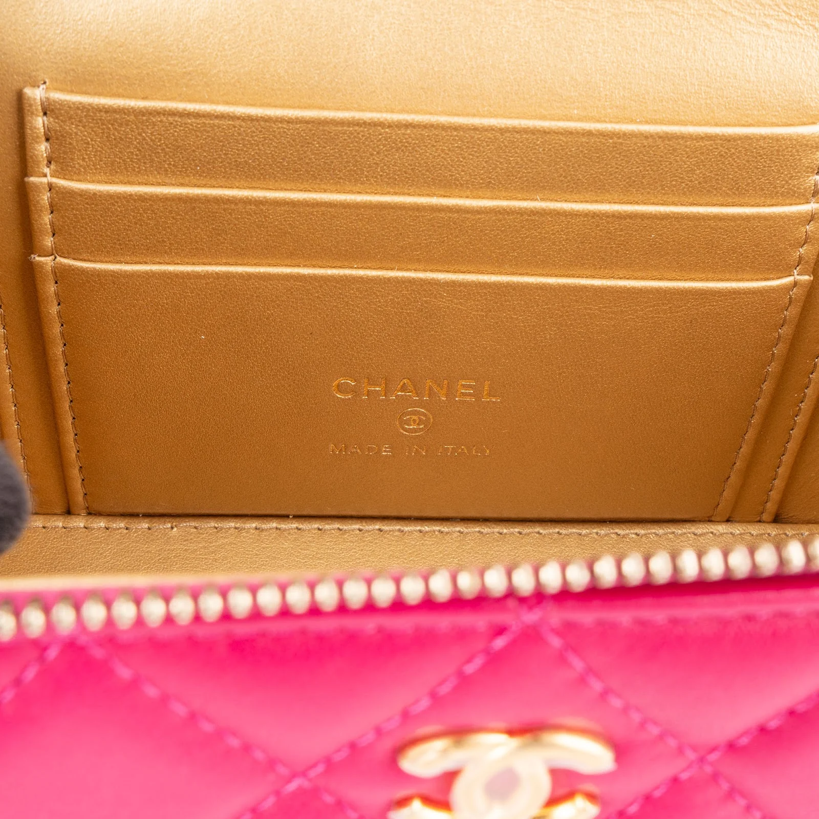 Chanel Quilted Lambskin CC Vanity Adjustable Crossbody Bag