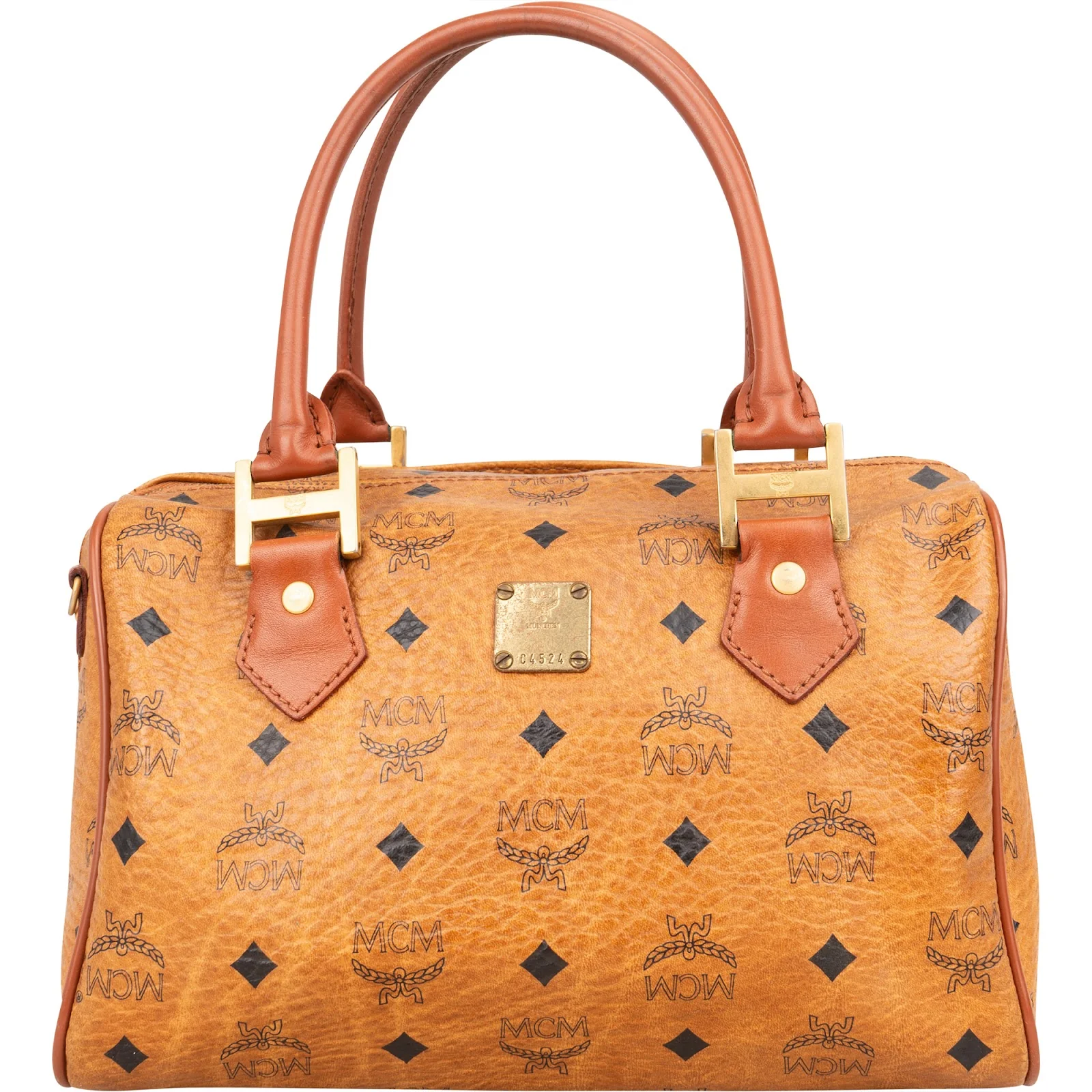 MCM Monogram Visetos Boston Bag