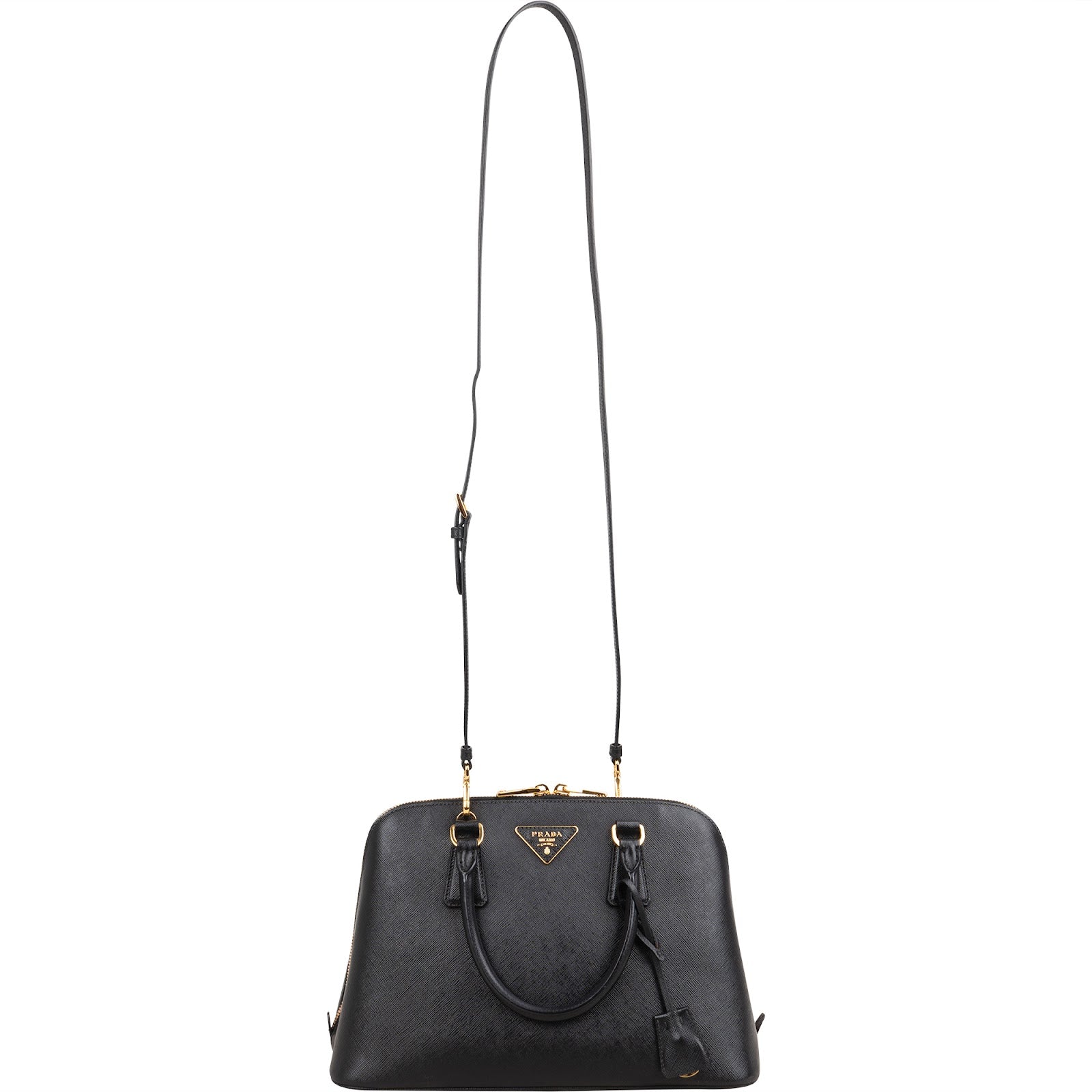 Prada Black Saffiano Leather Promenade Handbag