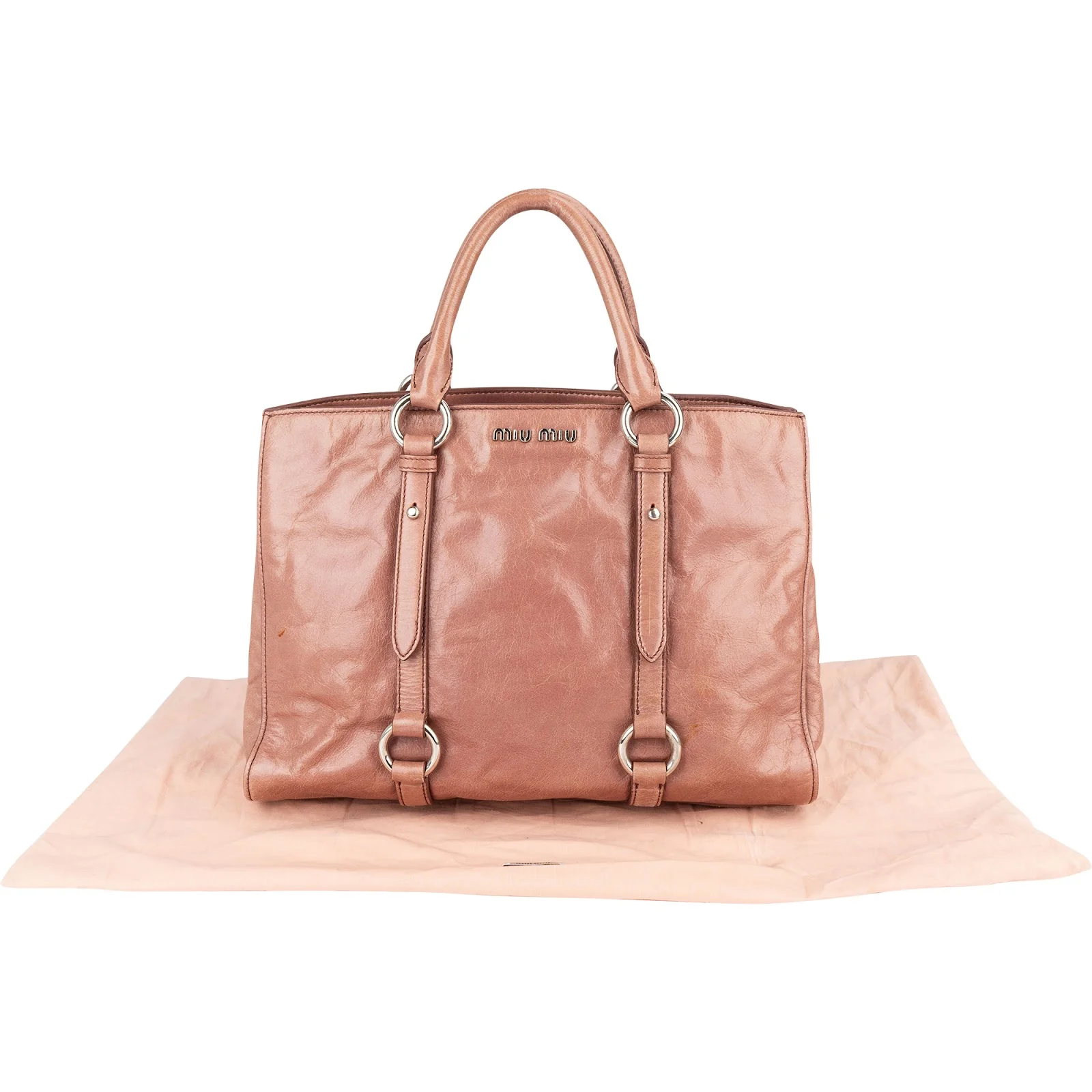 Miu Miu Vitello Lux leren handtas