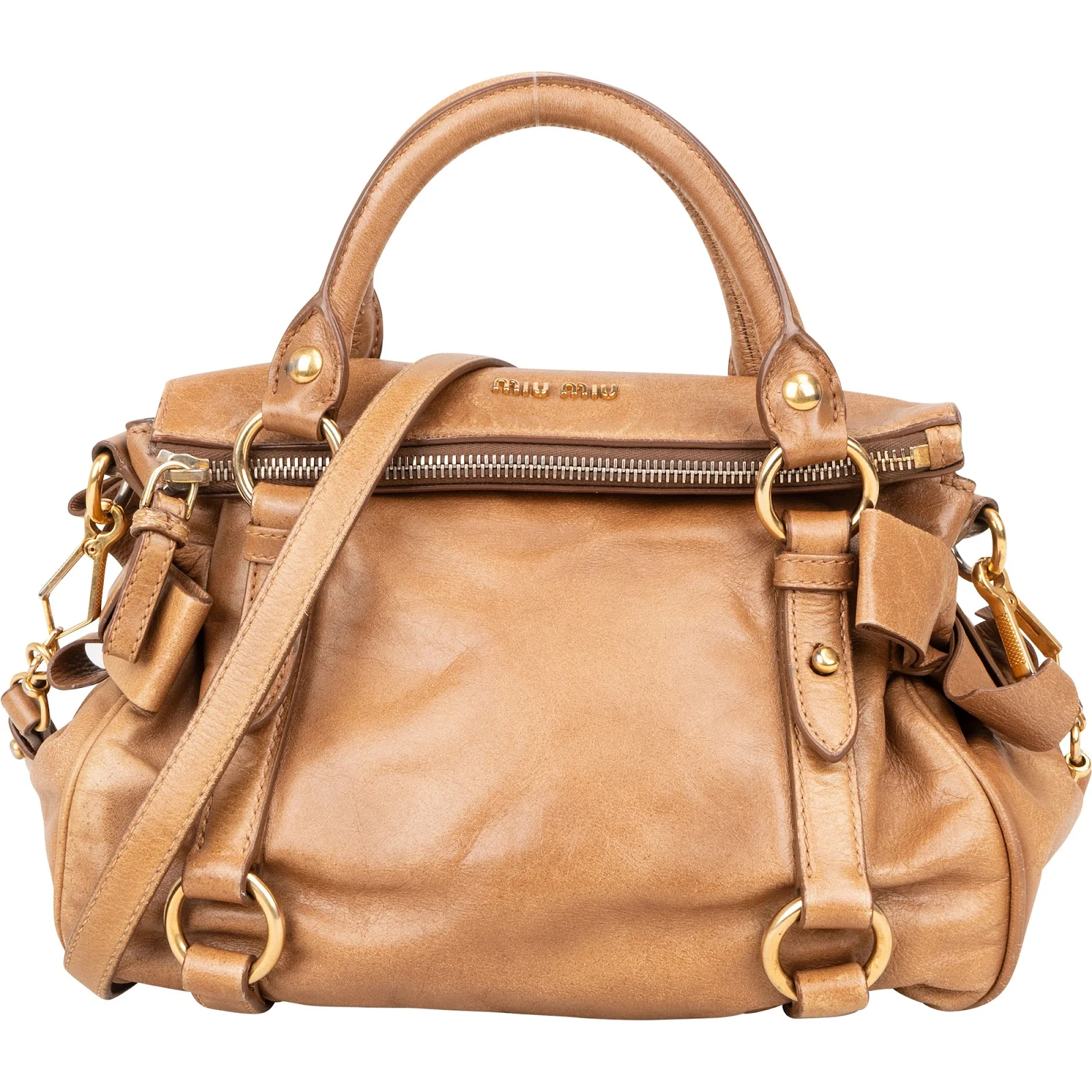 Miu Miu Vitello Lux Bow Bag Handbag