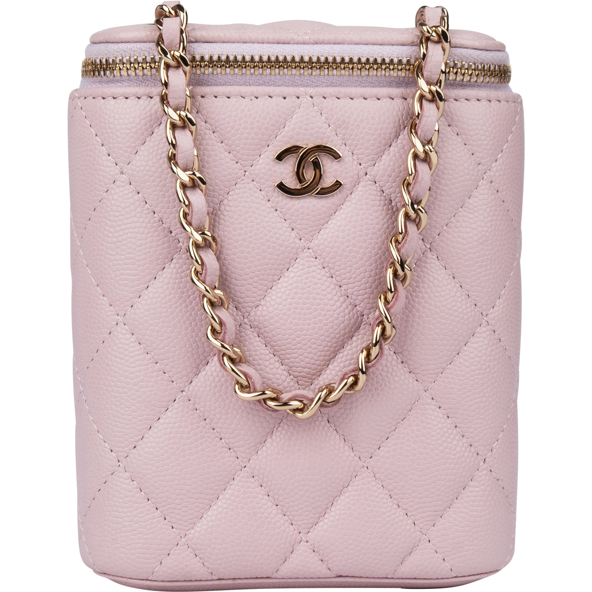 Chanel Lilac Caviar Leather Mini Vertical Vanity Bag