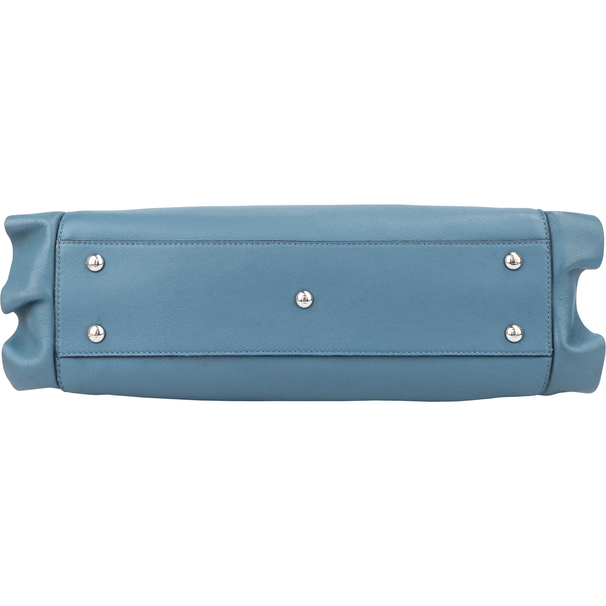 Fendi Blue Leather Peekaboo Wave Handbag