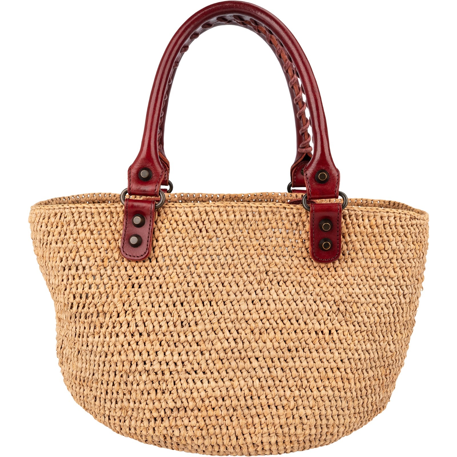 Balenciaga - Raffia Panier Basket City Handbag