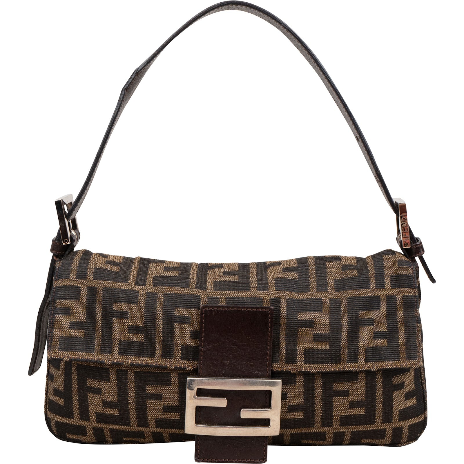 Fendi Monogram Zucca Baguette Shoulder Bag