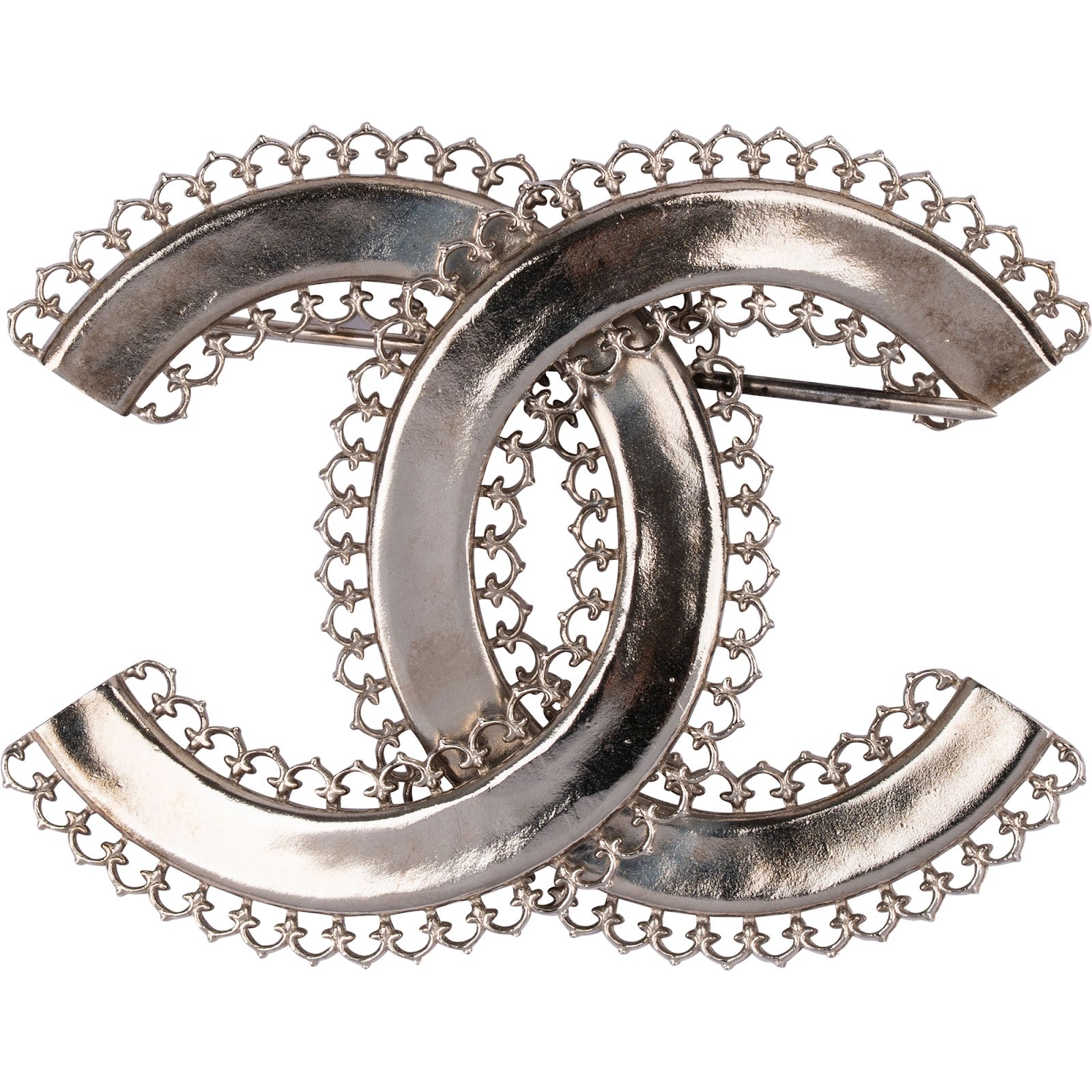 Chanel - Filigree CC Emblem Brooch