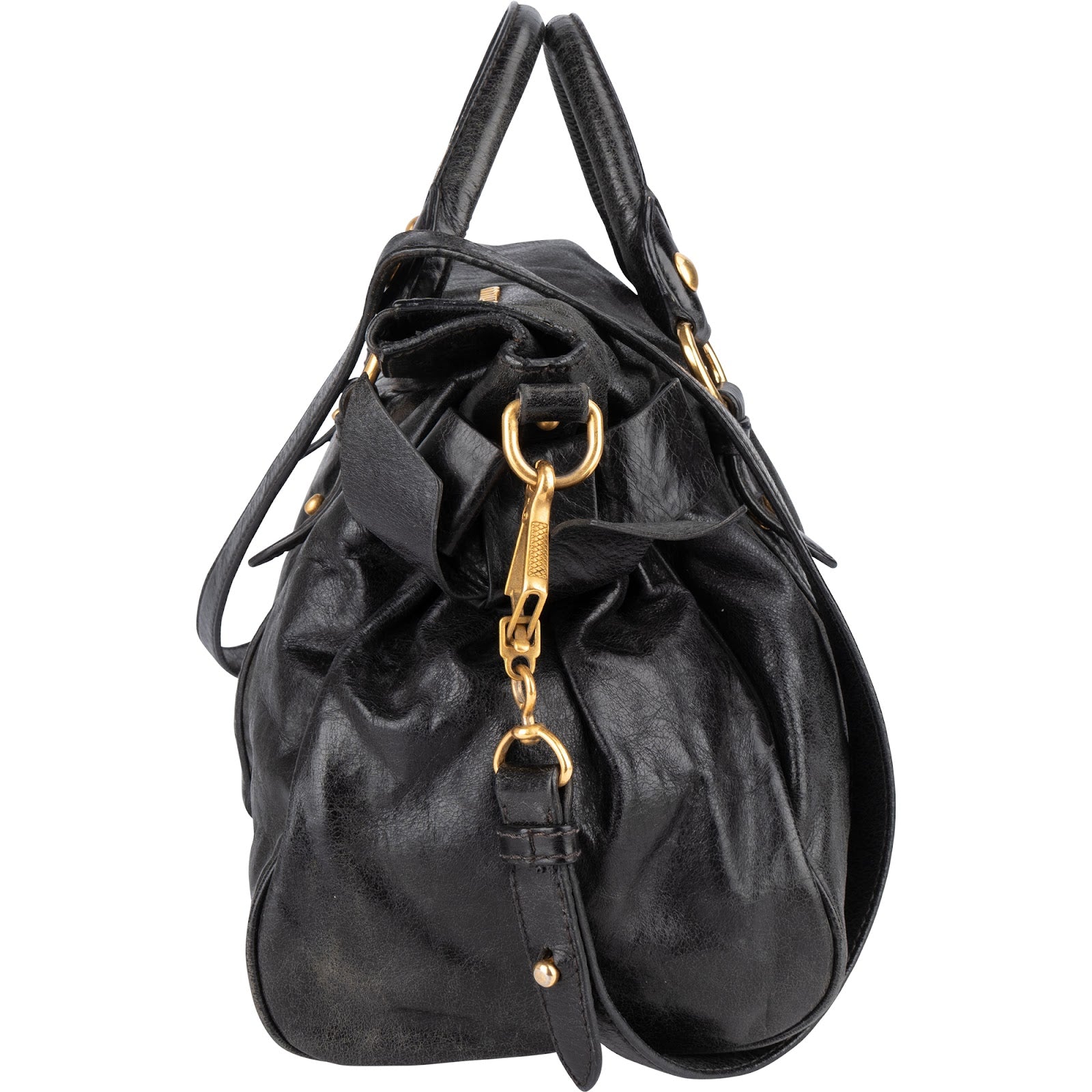 Miu Miu Vitello Lux Leather City Handbag