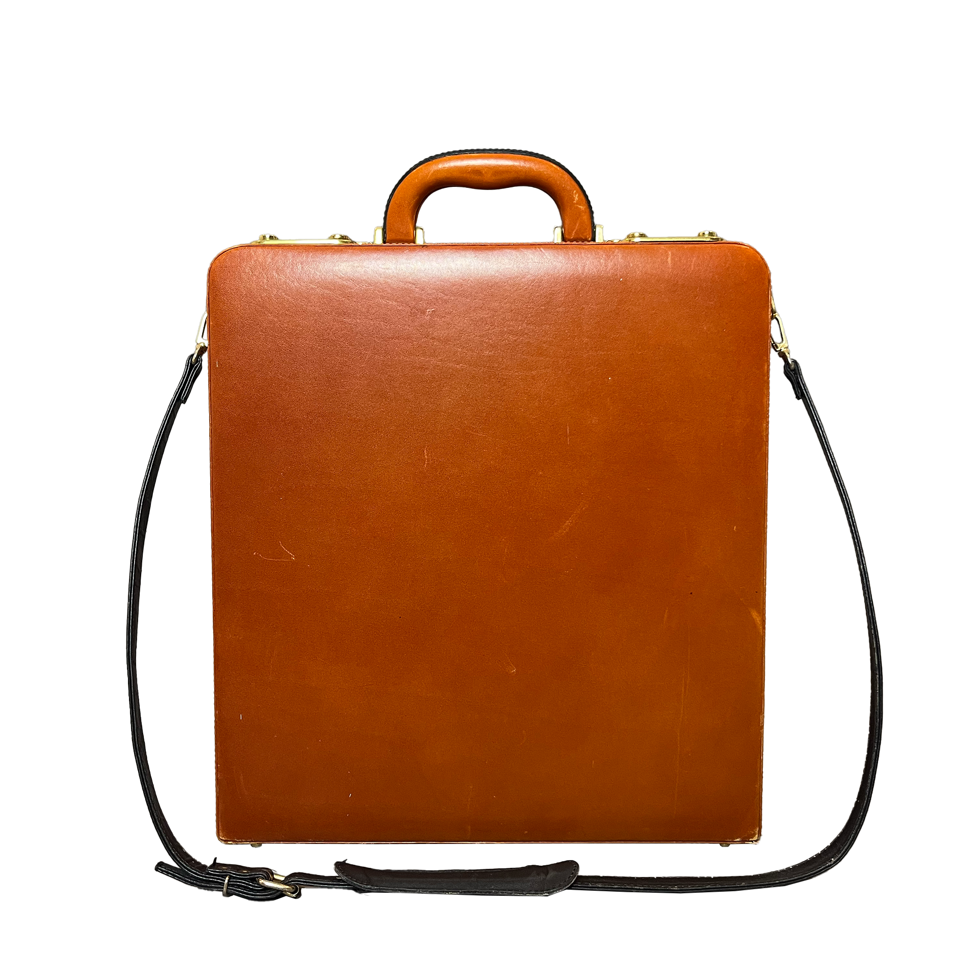 Vintage Apple Lederkoffer mit Regenbogenlogo