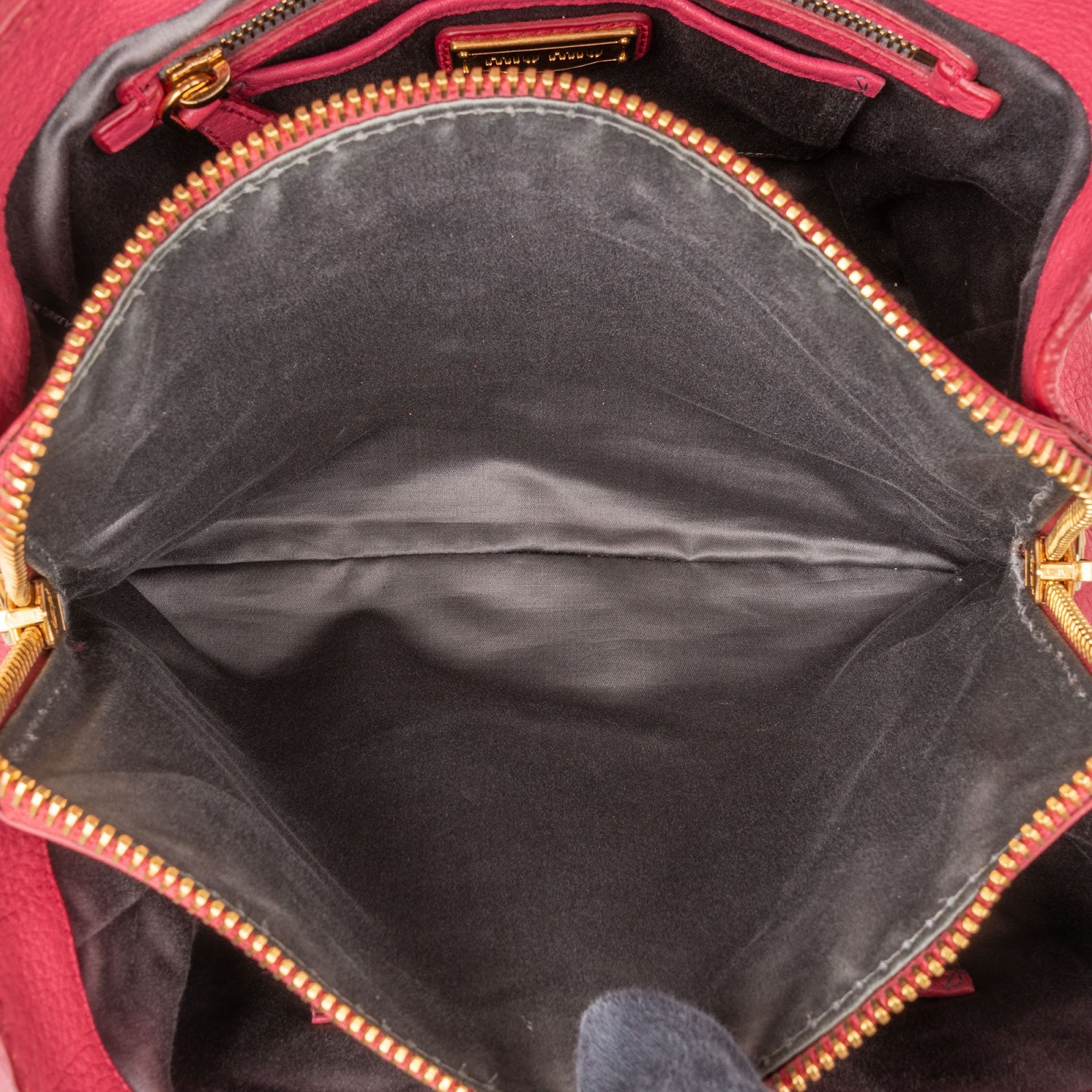 Miu Miu Vitello Pink Grained Leather Tote Handbag