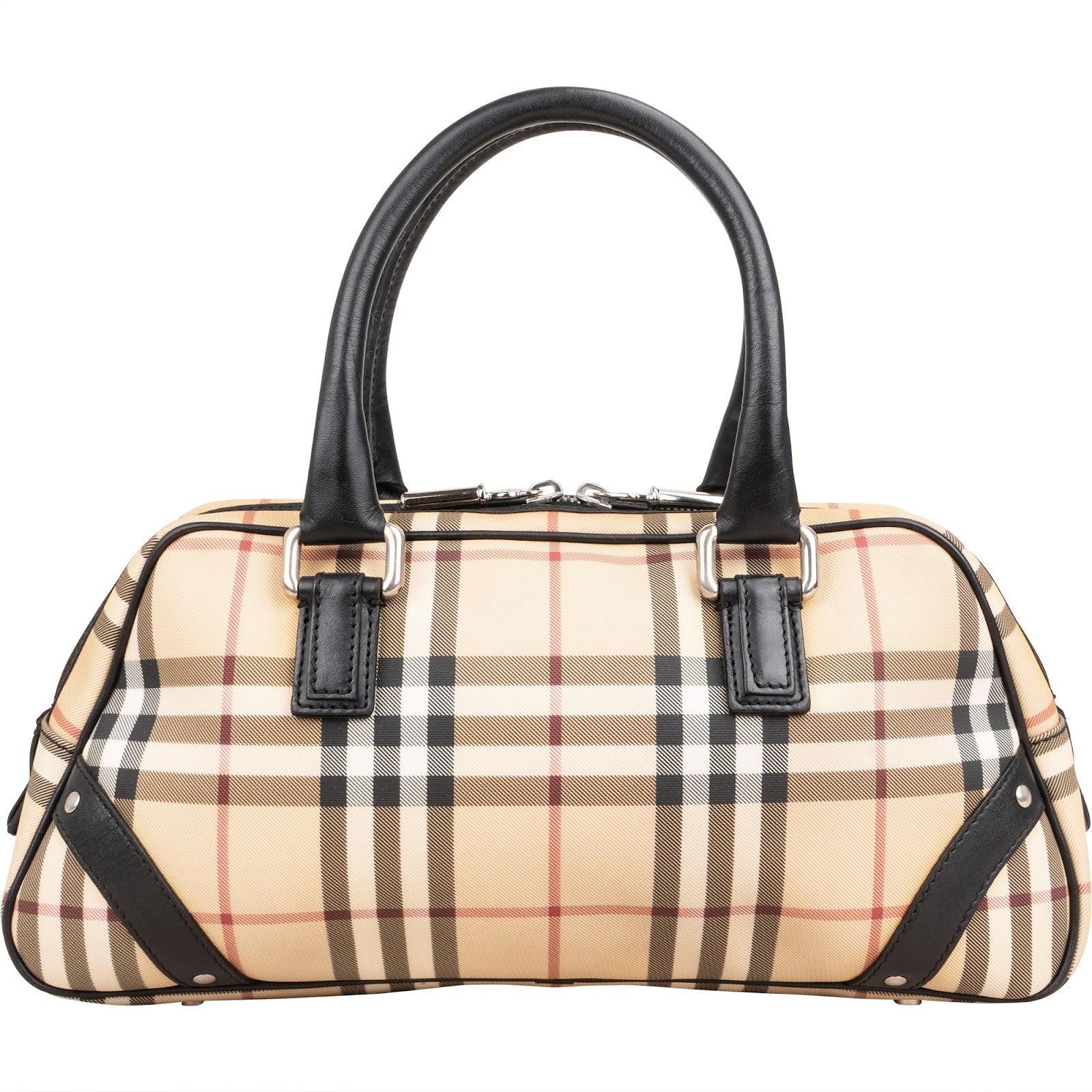 Burberry Nova-Check Monogram Boston Handbag