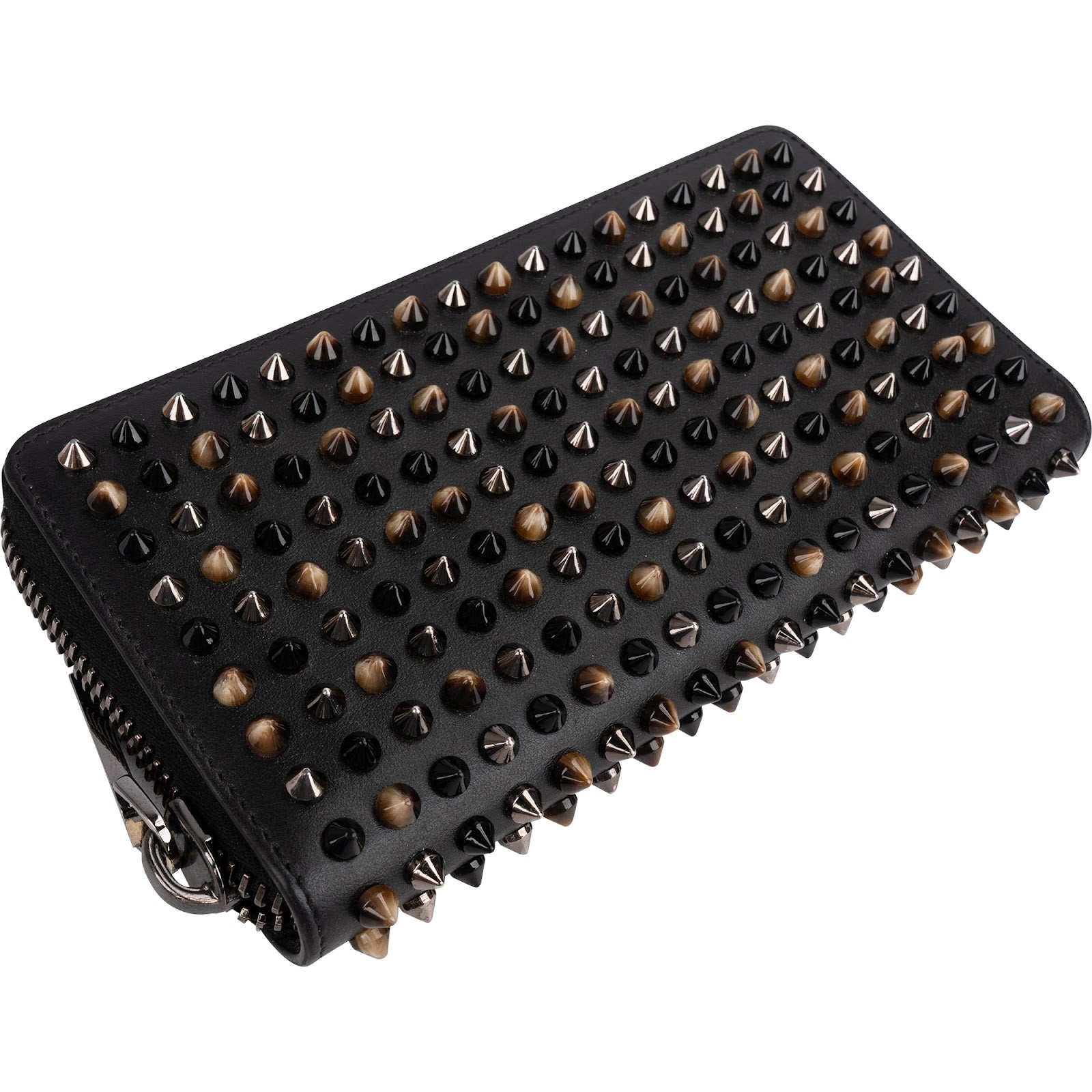 Christian Louboutin Panettone Spikes Zip Around Wallet