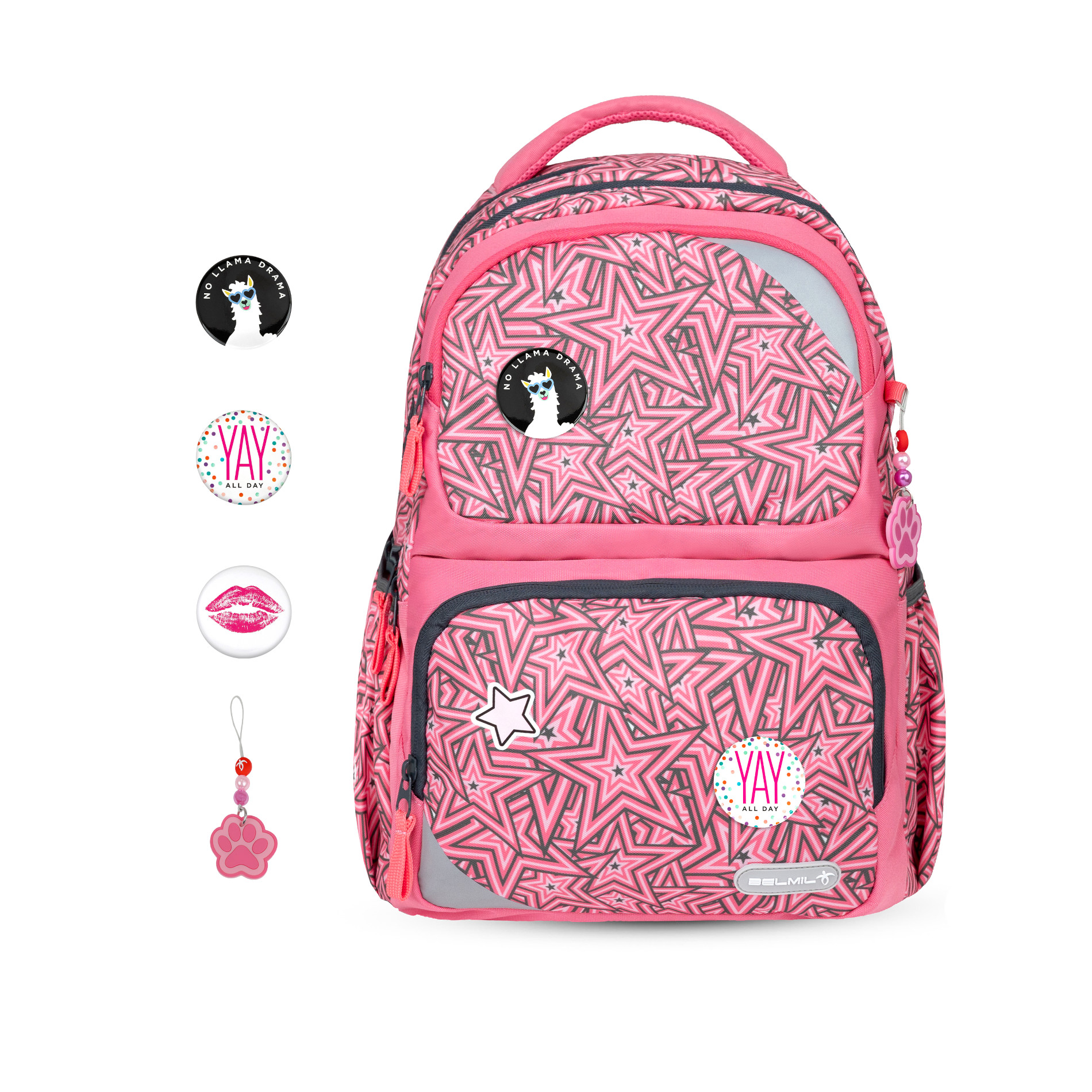Maxi Pack Schulrucksack mit Brustgurt 2tlg. Set - "Love Stars"