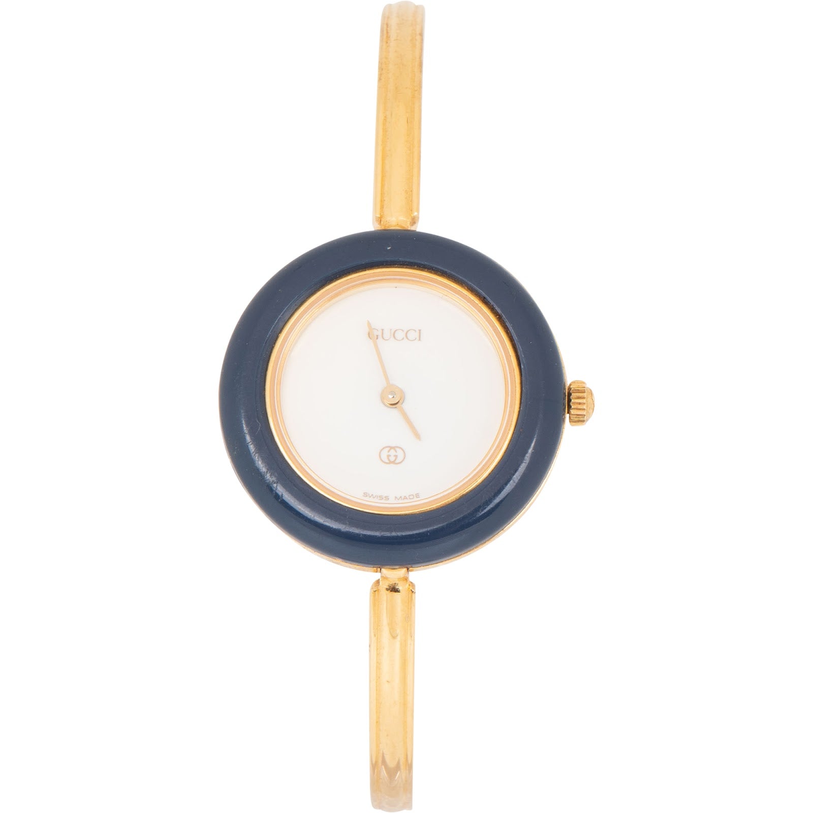 Gucci Gold Tone Bezel Bangle 1100L Women Watch