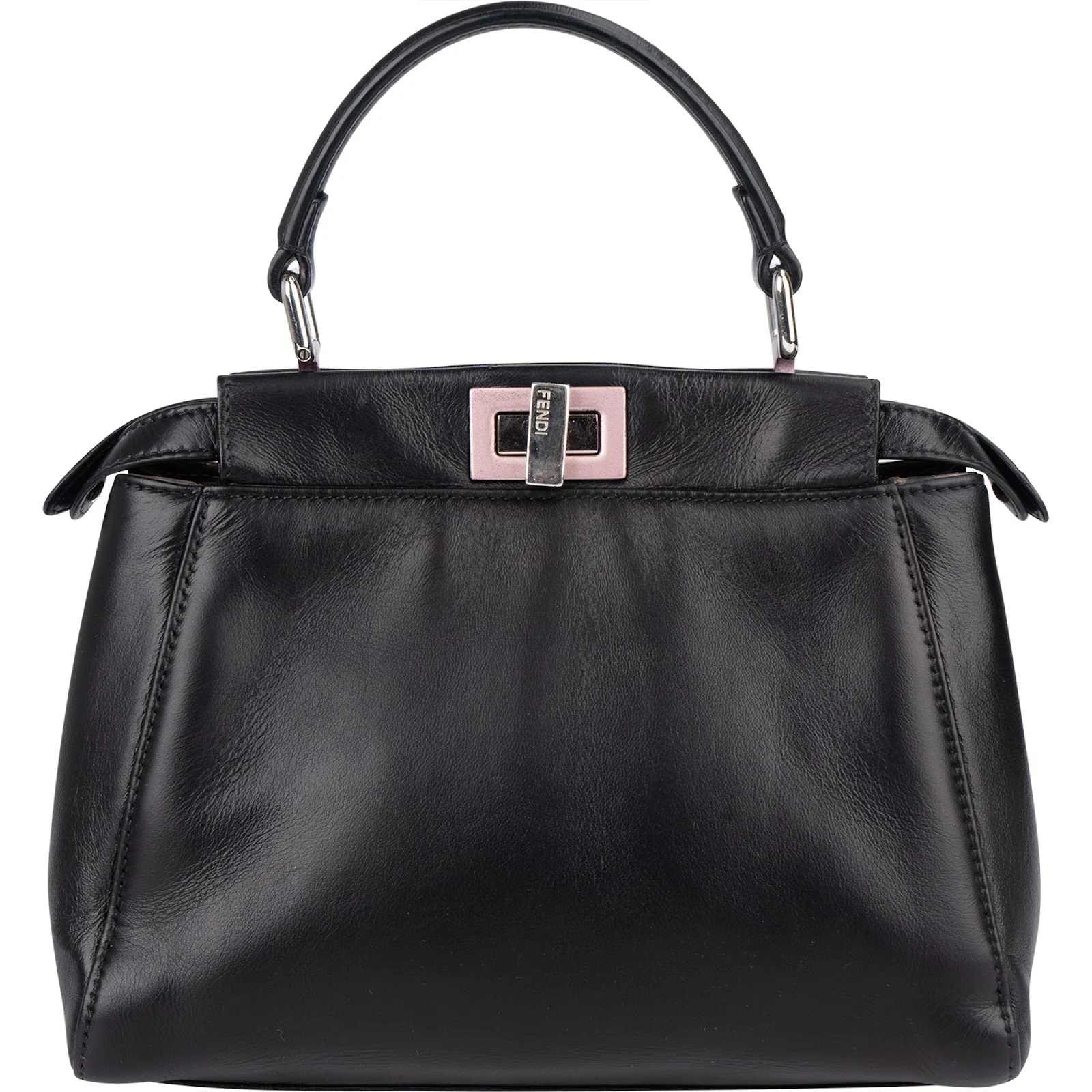 Fendi Black Leather Peekaboo Handbag