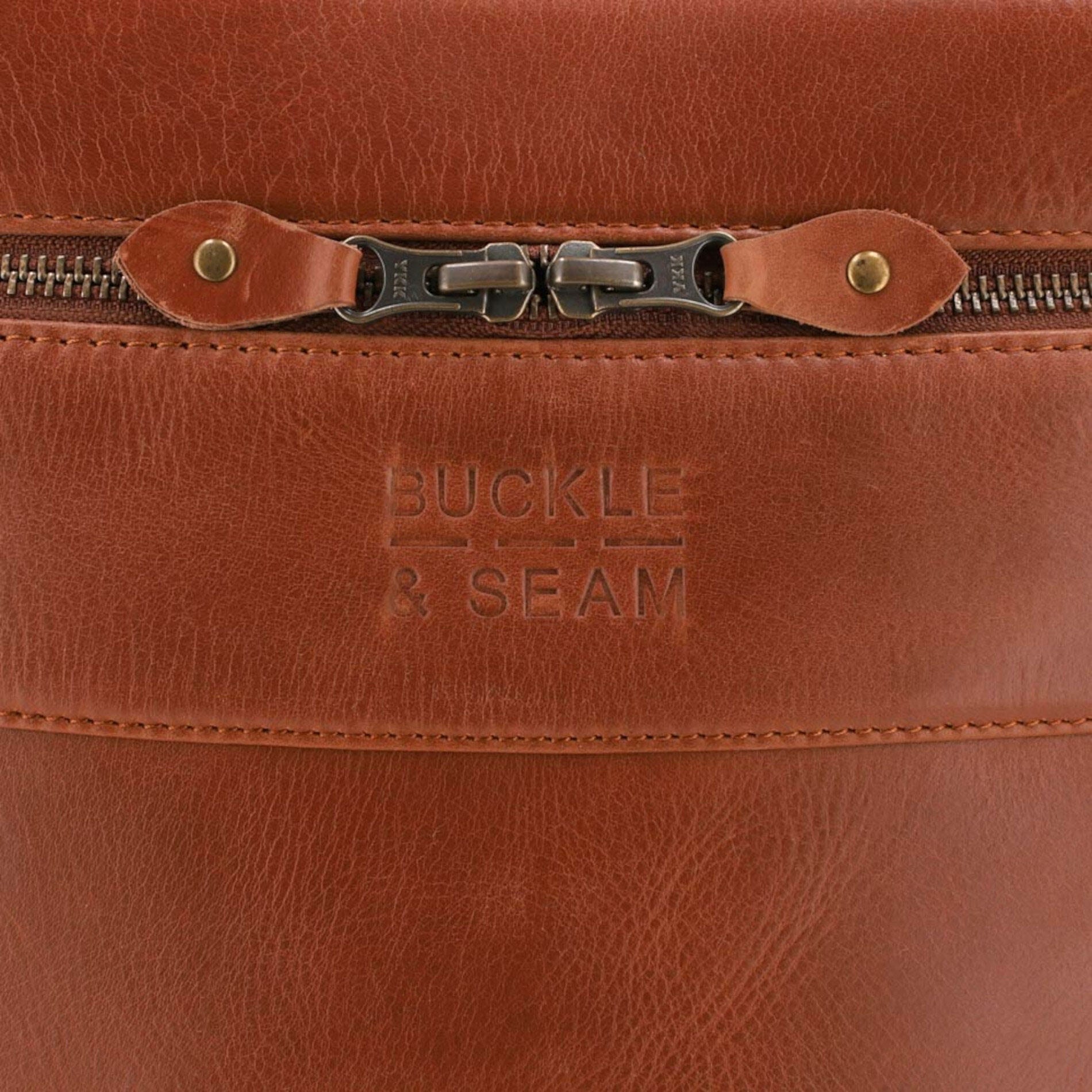 Siwa leather backpack - Cognac / Dots