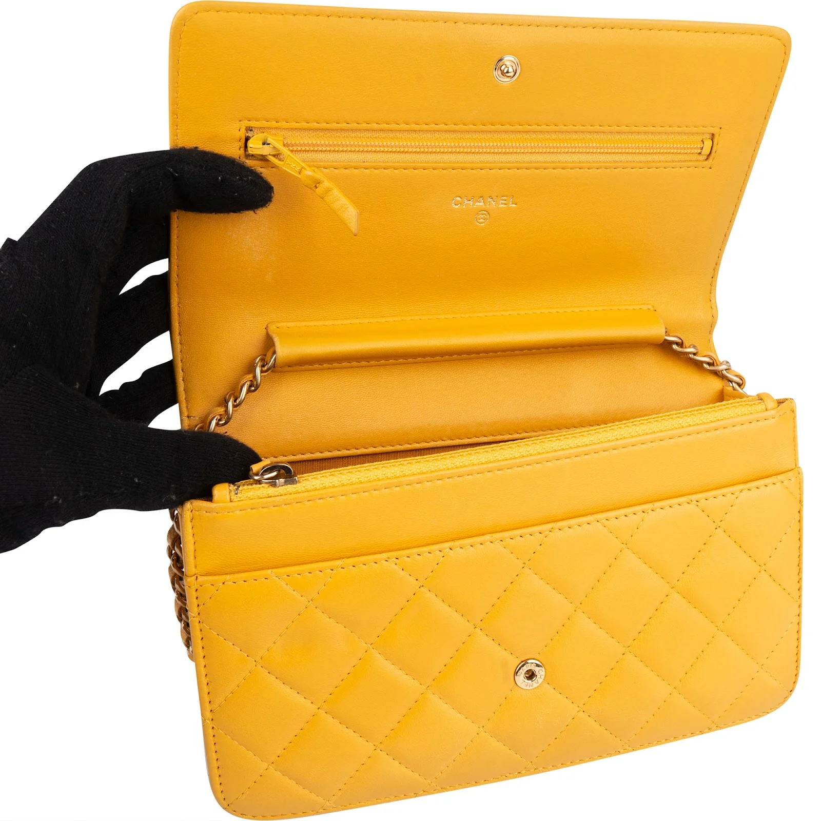 Chanel Quilted Lambskin Small Boy Wallet On Chain Crossbody Bag