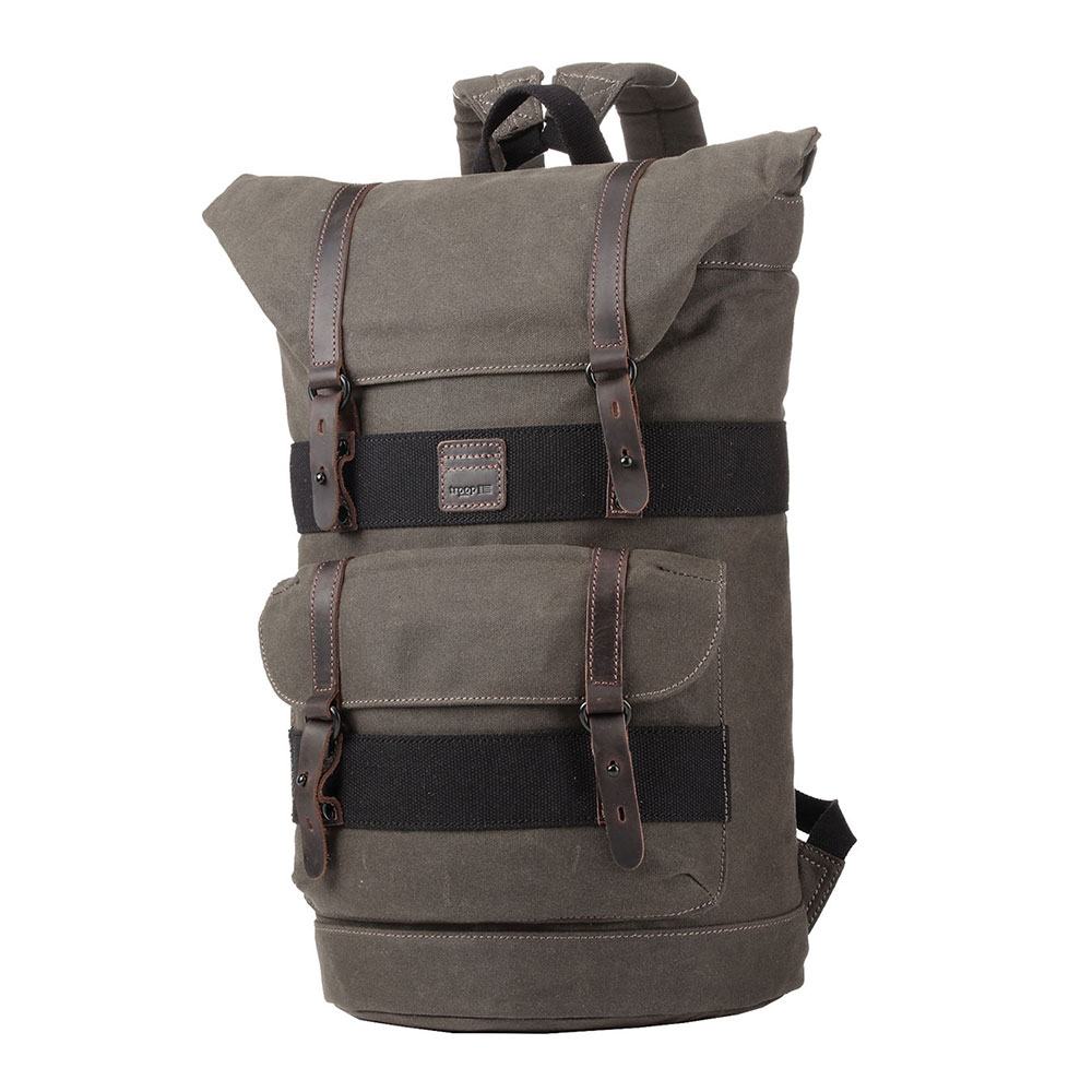 Heritage Waxed Canvas Fold Top Backpack - Olive