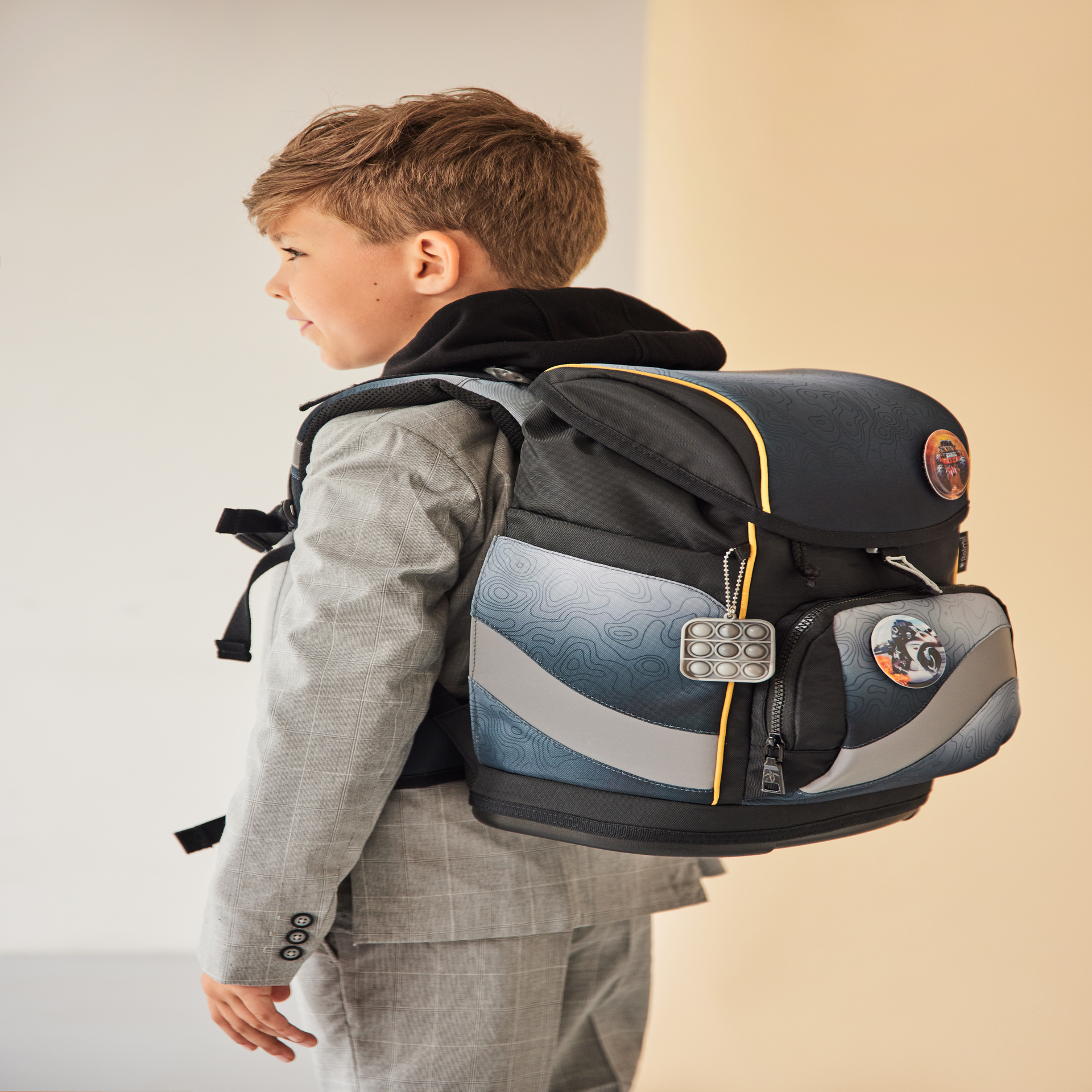 Smarty Plus Schulranzenset 5-teilig - "Black Grey"