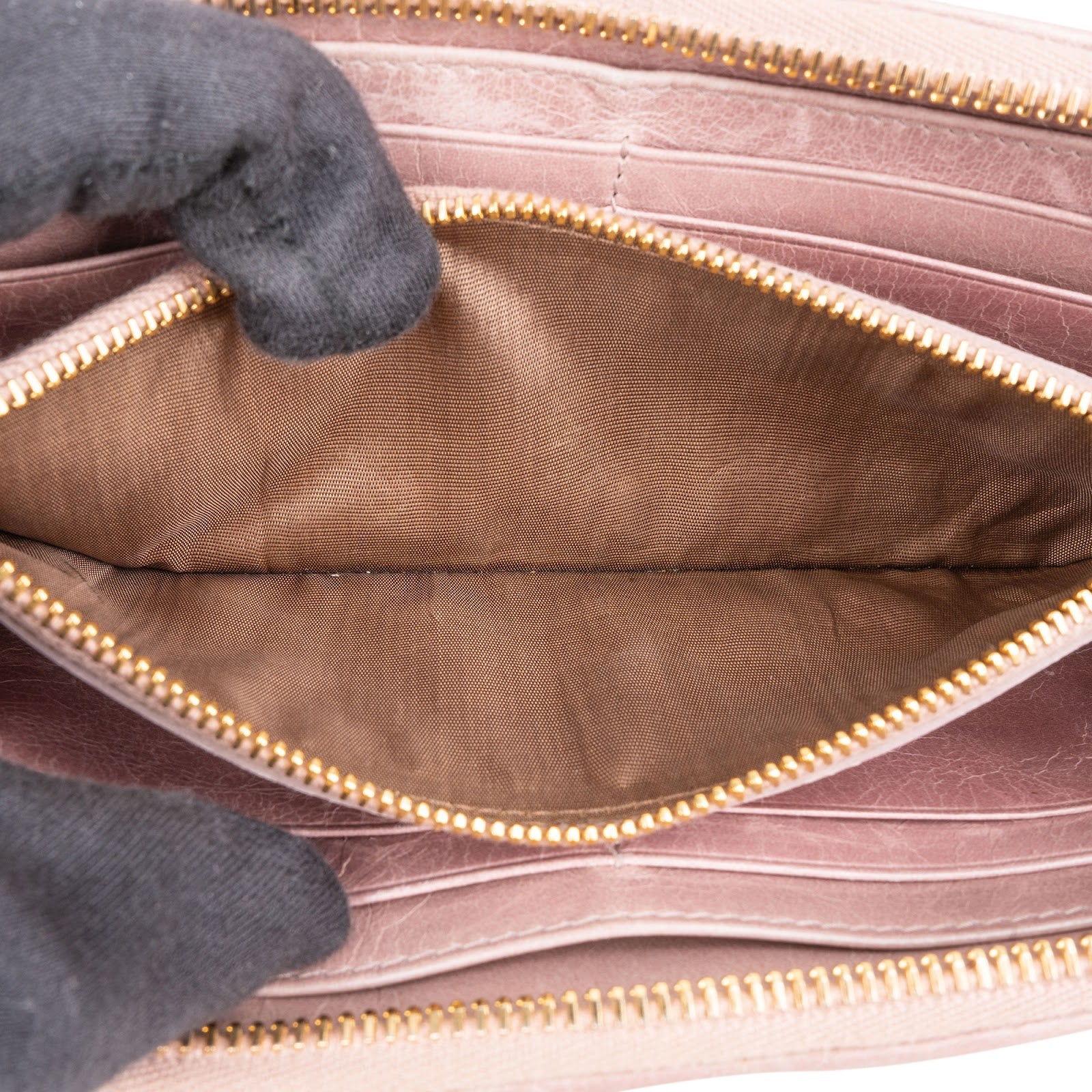 Miu Miu Vitello Matelassé Leather Zip-Around Wallet