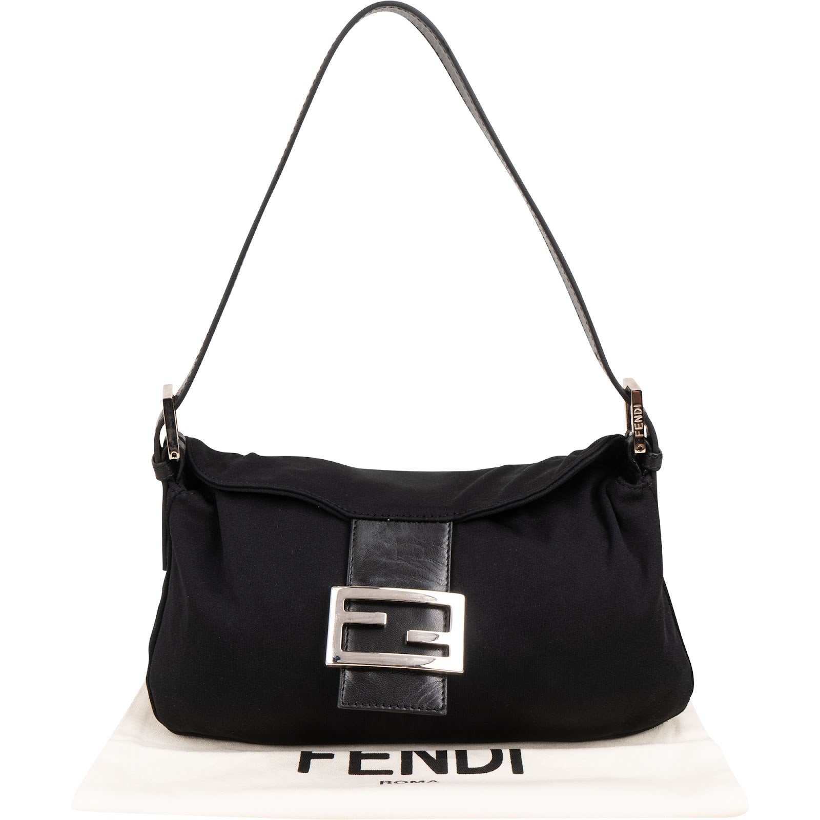 Fendi - FF Cotton Baguette Shoulder Bag