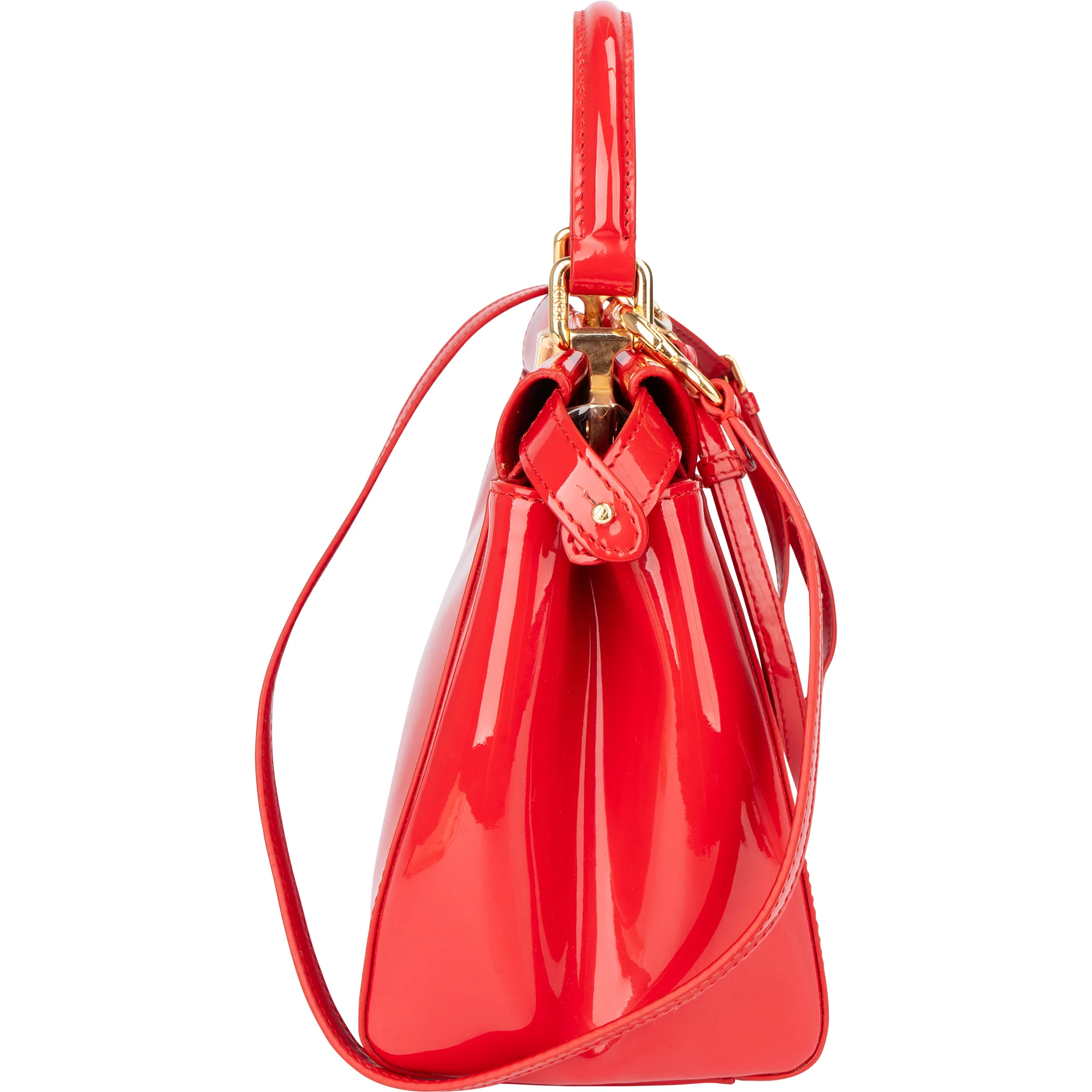 Fendi Red Patent Leather Peekaboo Handbag
