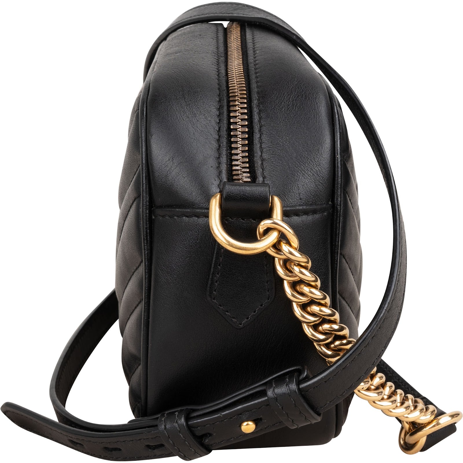 Gucci Chevron Leather GG Marmont Camera Crossbody Bag