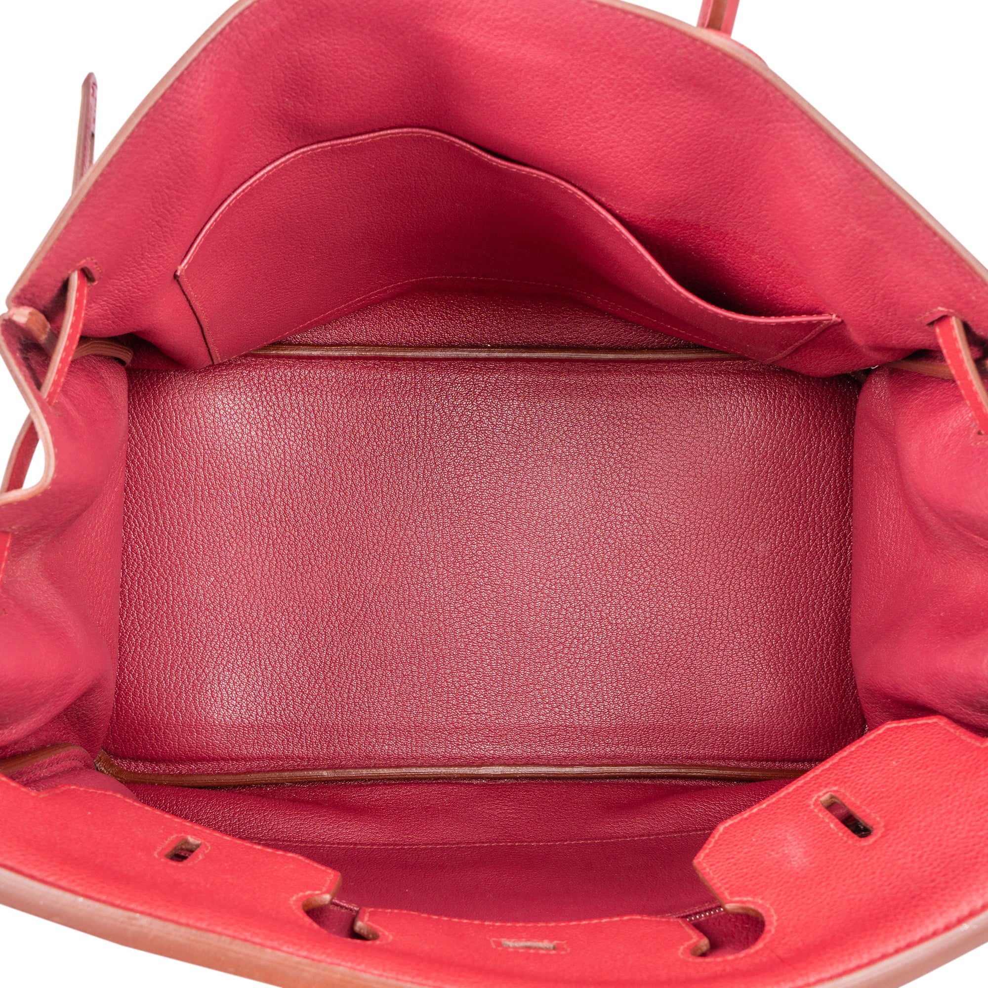 Hermès Clemence Leather Palladium Rouge H Birkin 35 Handbag