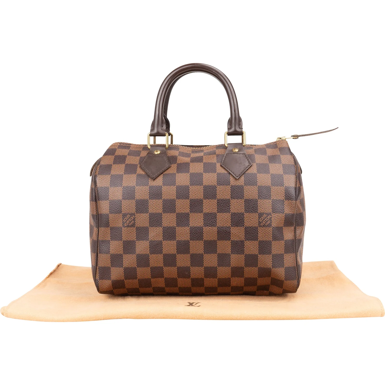 Louis Vuitton Monogram Damier Ebene Speedy 25 Boston Bag