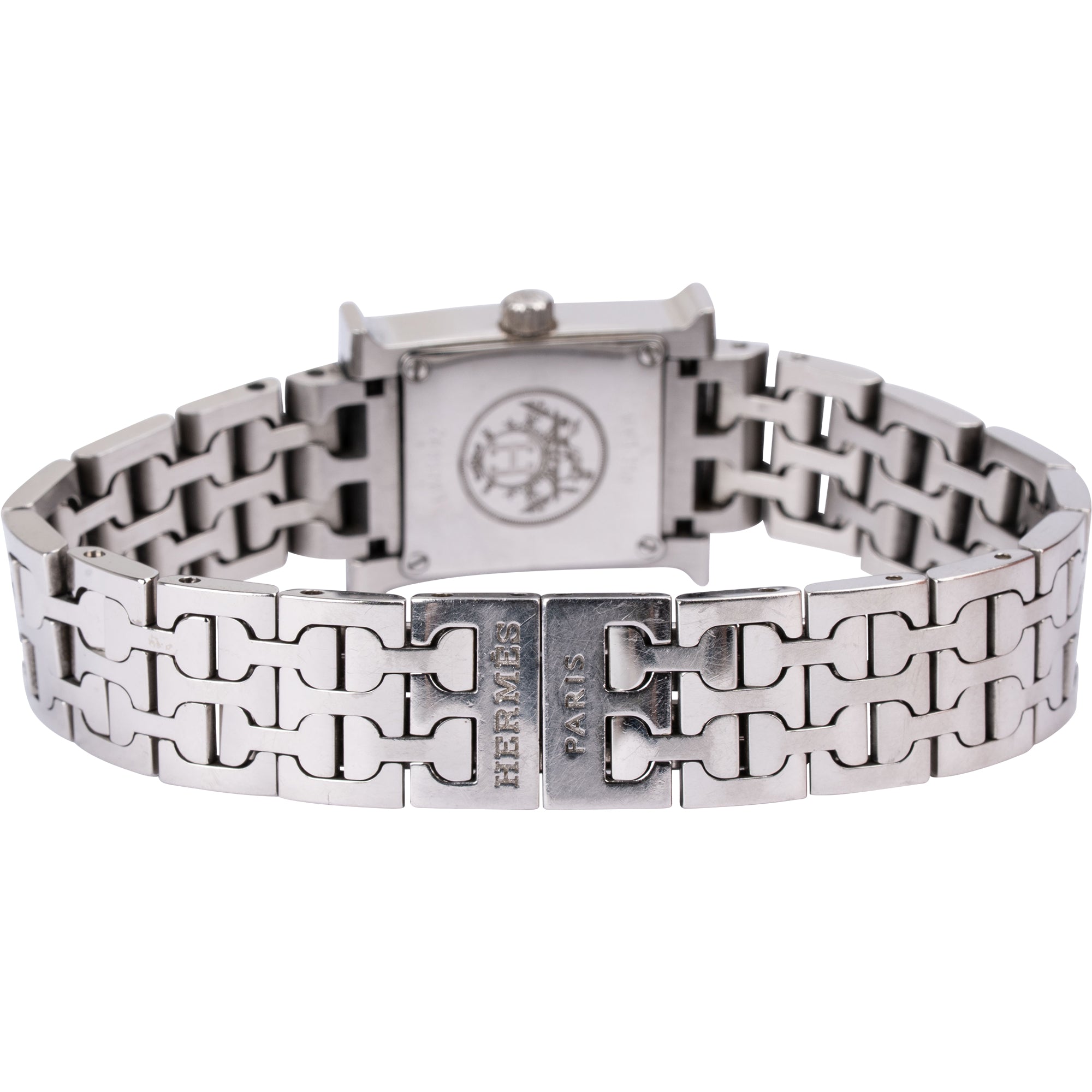 Hermès Silver Tone Heure H Mini HH1.110 Damenuhr