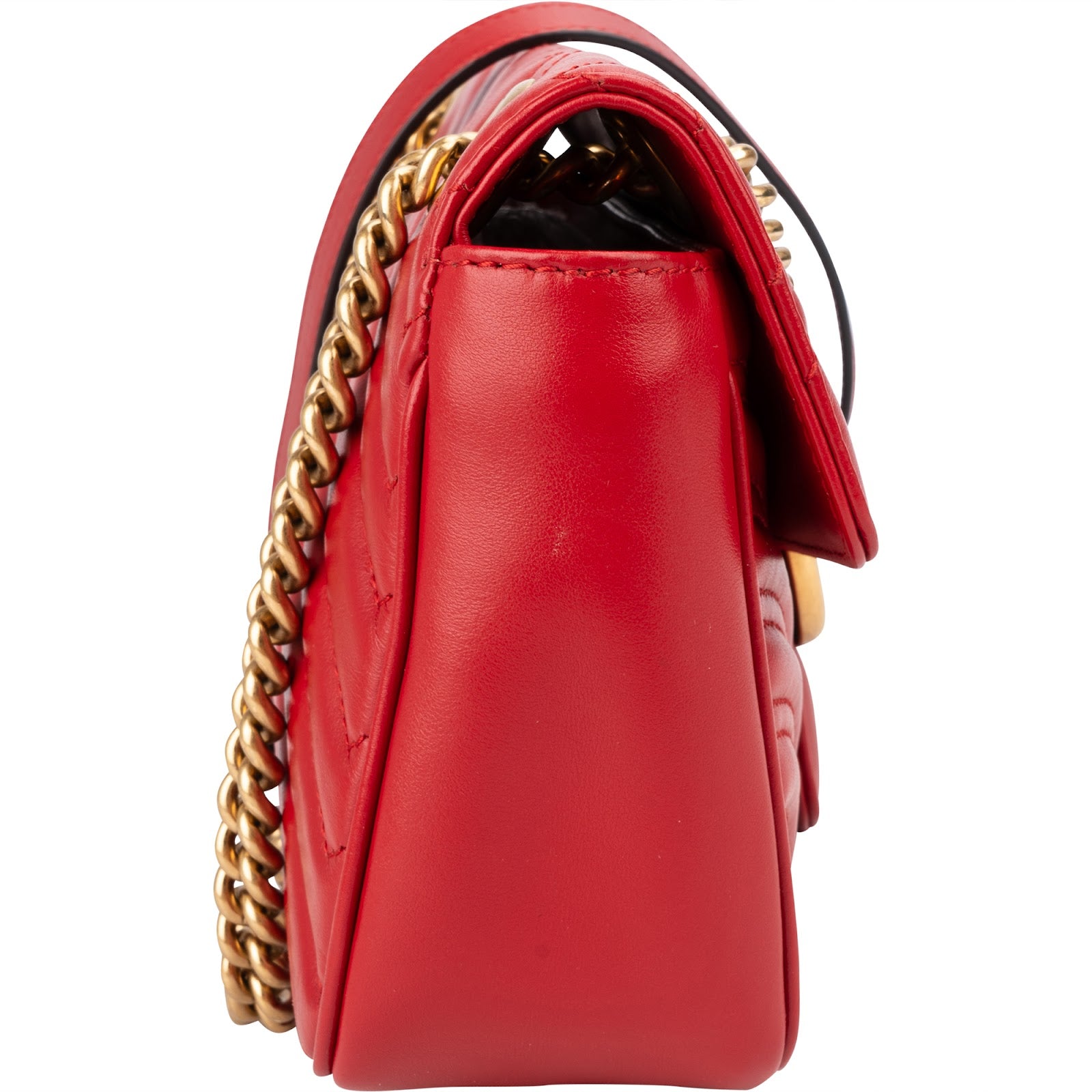 Gucci Chevron Matelassé Leather GG Marmont Medium Shoulder Bag