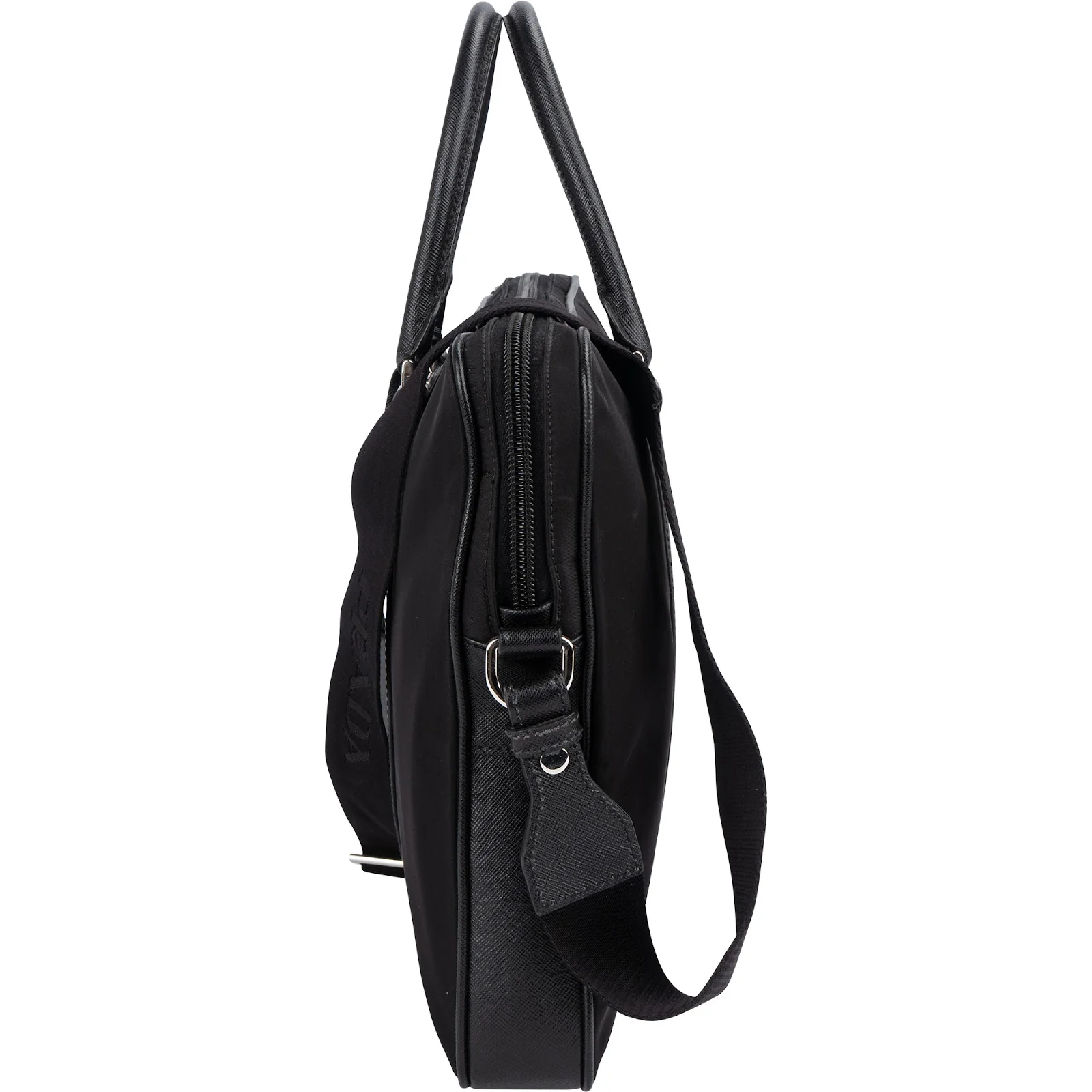 Prada Nylon Saffiano Leather Triangle Business Bag