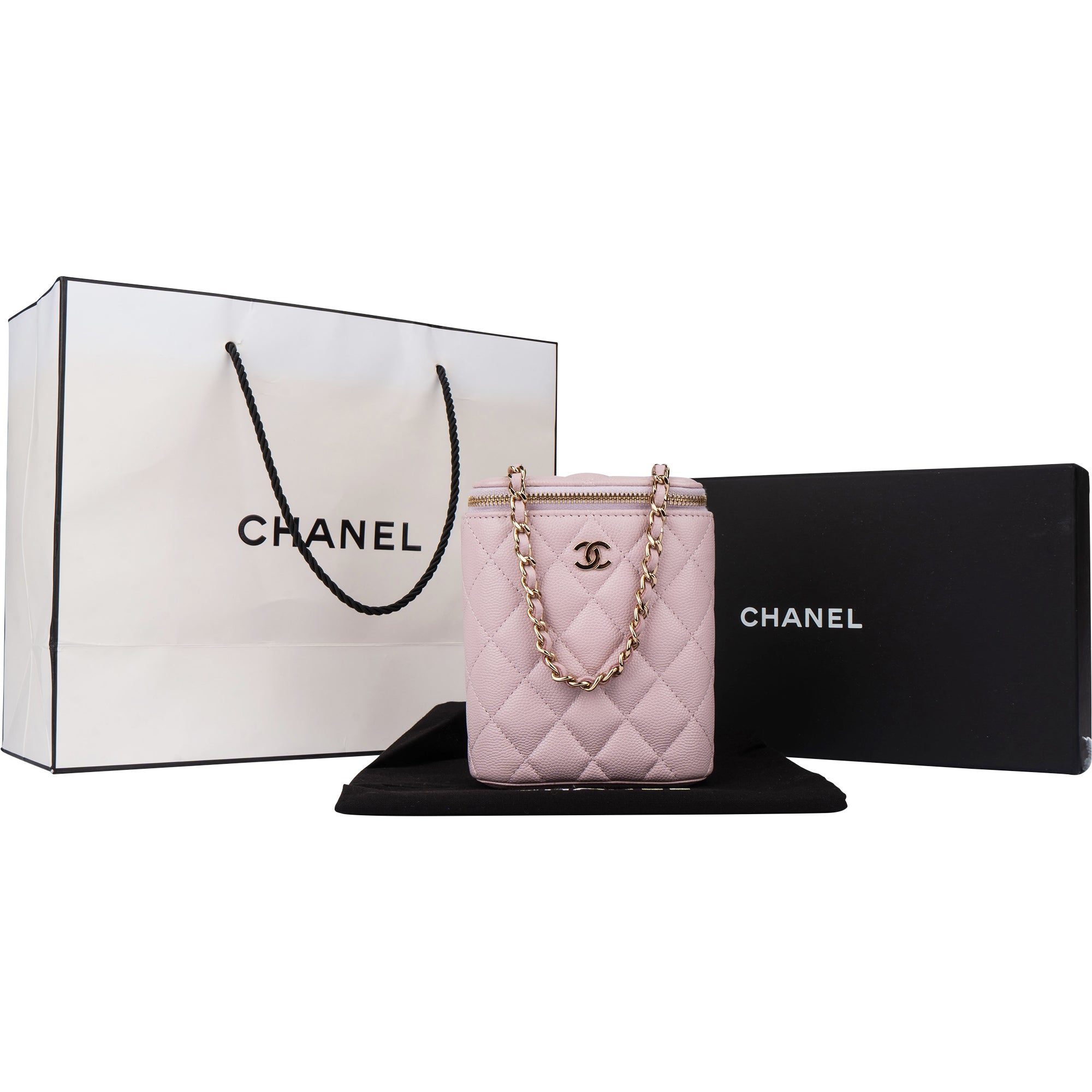 Chanel Lilac Caviar Leather Mini Vertical Vanity Bag