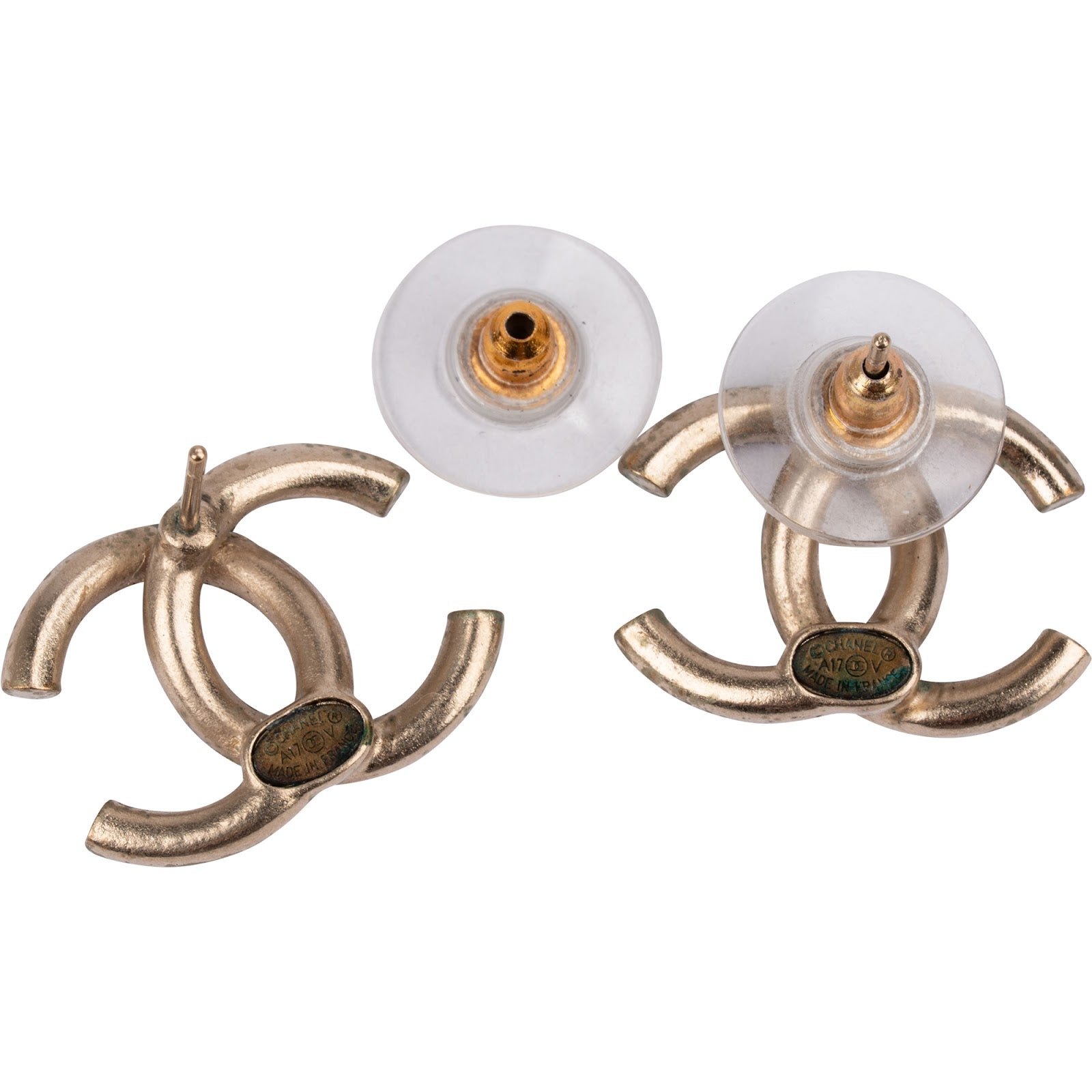 Chanel - Multicolor Crystal CC Stud Earrings