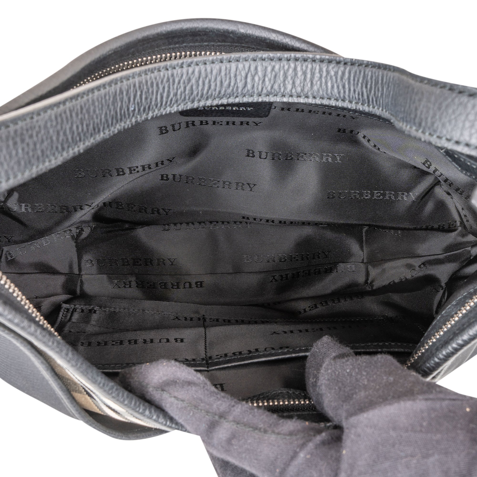Burberry Nova-Check Monogram Hobo Shoulder Bag