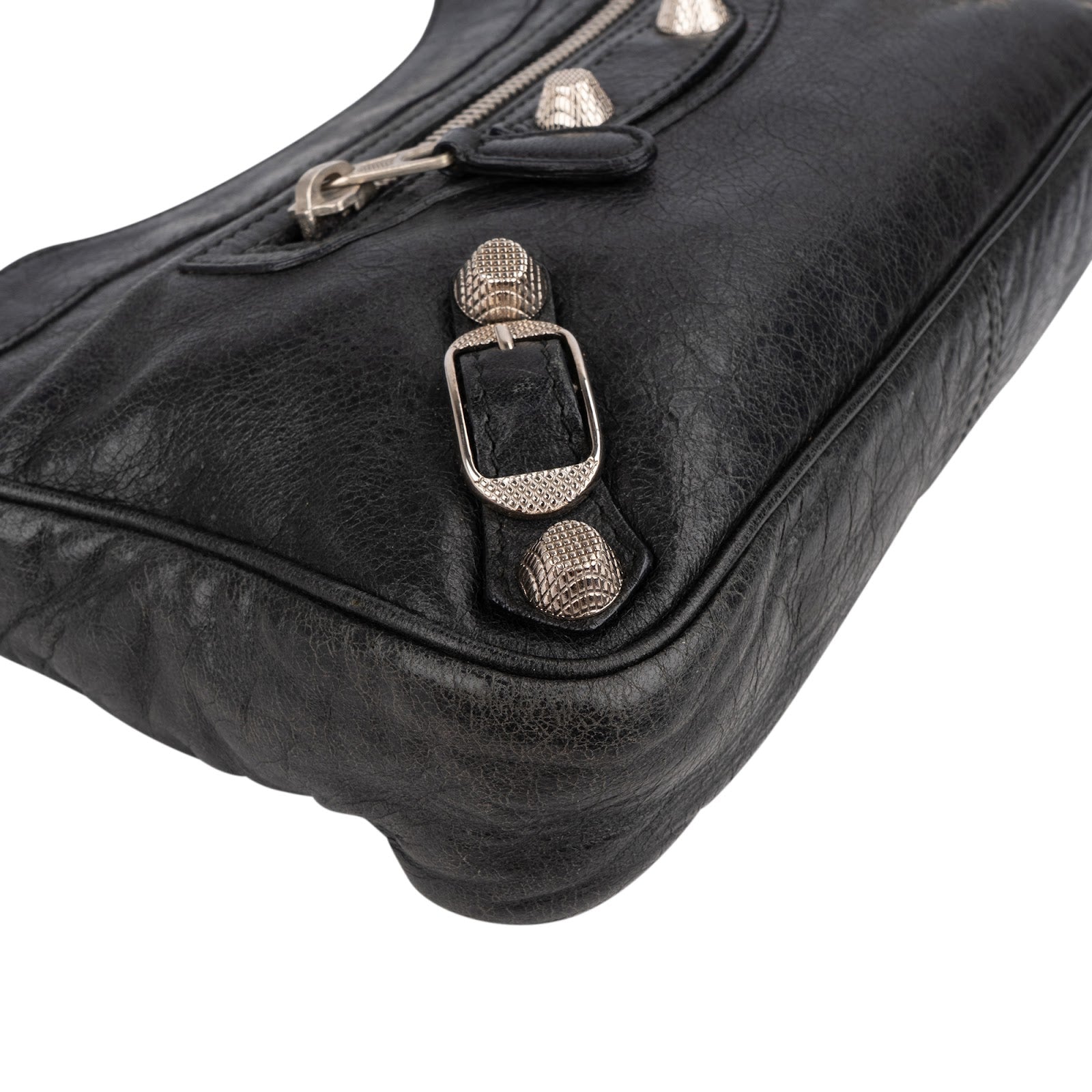 Balenciaga Black Leather City Mini Pochette Crossbody Bag