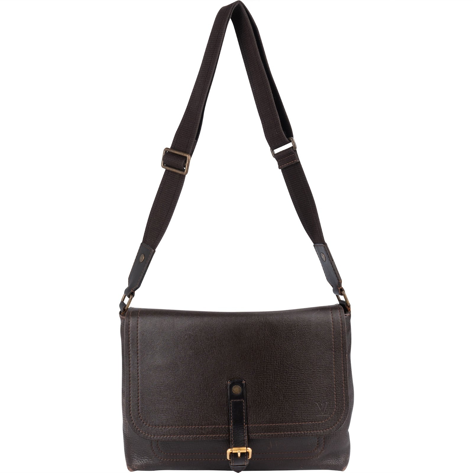 Louis Vuitton Leather Utah Leather Omaha Messenger Bag