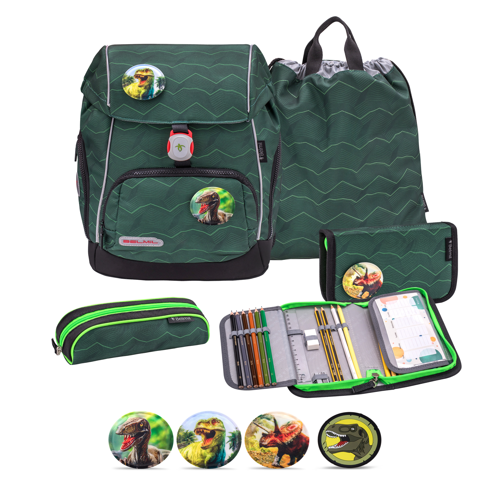 Comfy Plus Schulranzenset 5-teilig - Twist of Lime